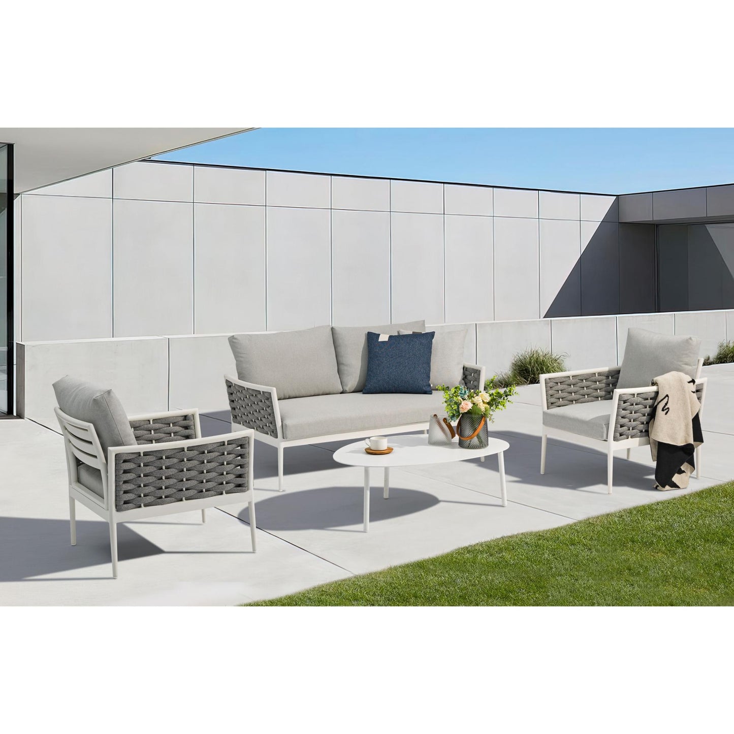 Mesa de centro Walga aluminio blanco