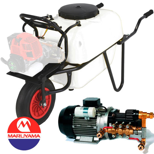Carretilla sulfatadora Maruyama 100L motor Eléctrico 40bar 15L. 1 rueda