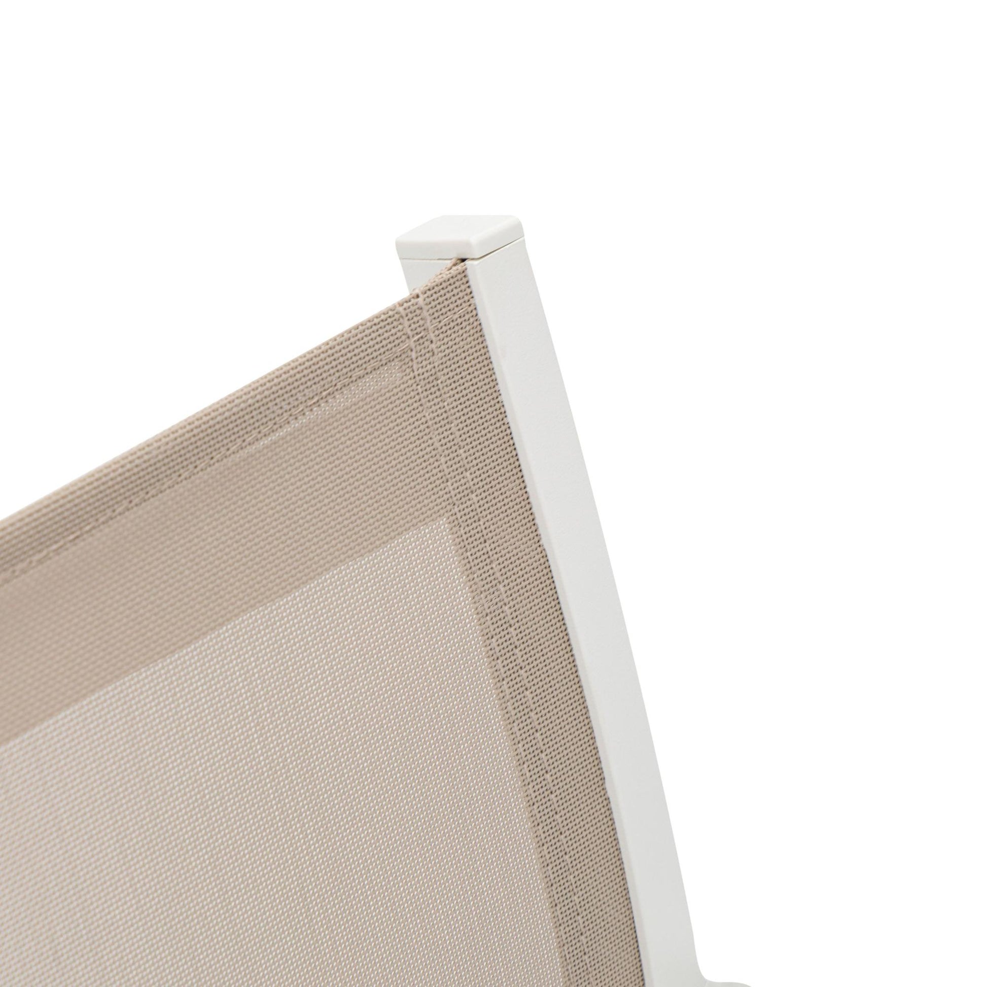 Silla de comedor Adin aluminio blanco y textilene taupe