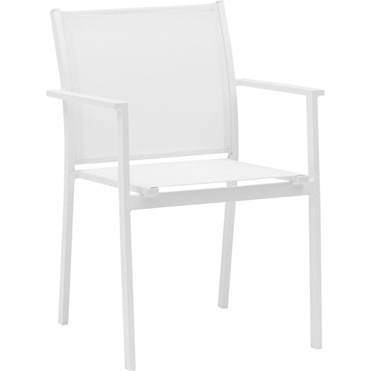 Silla de comedor Adin aluminio y textilene blanco