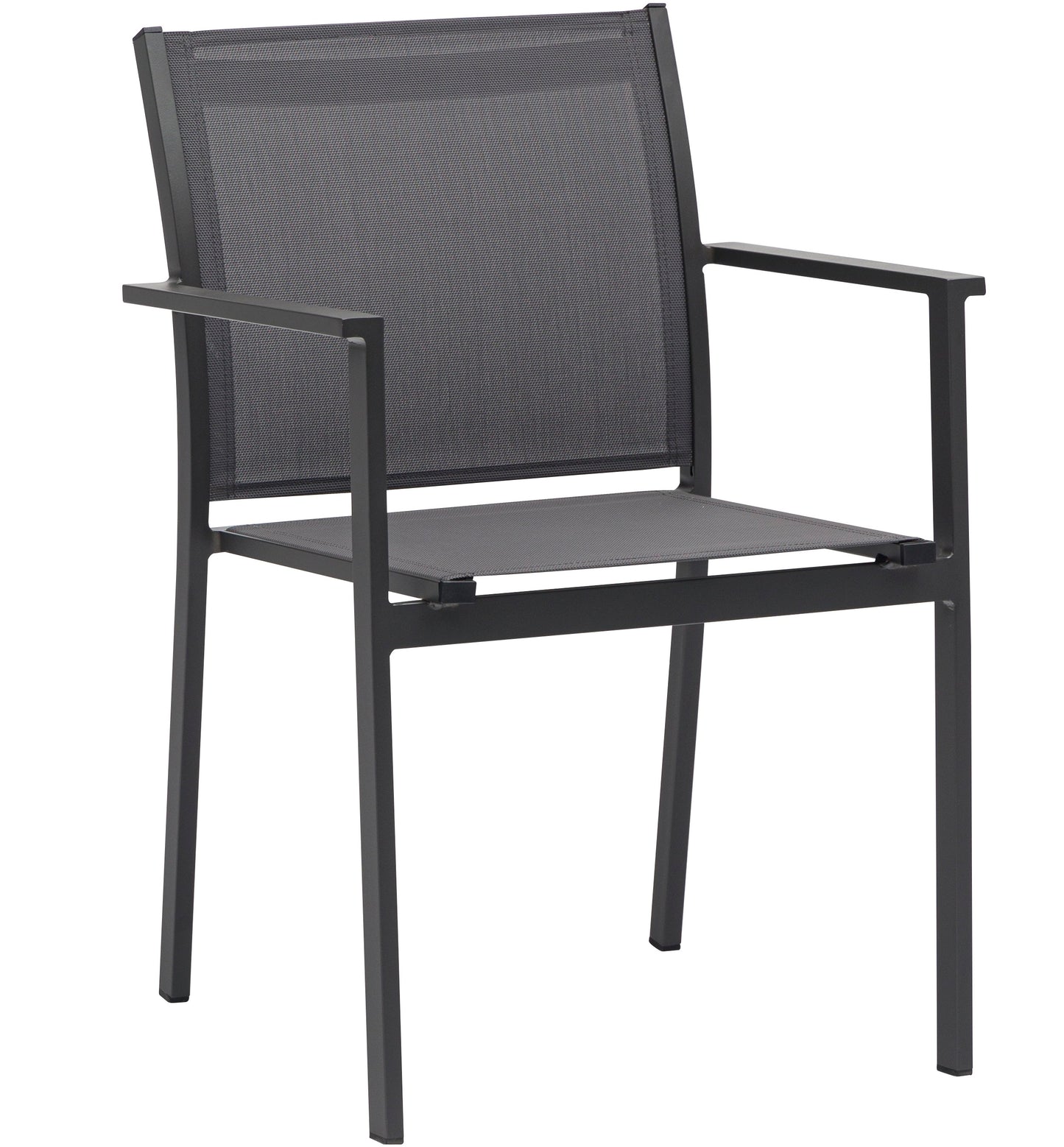 Silla de comedor Adin aluminio y textilene antracita