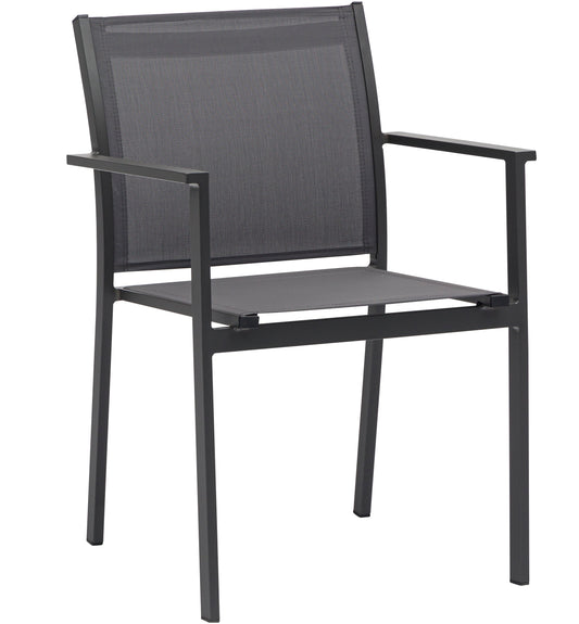Silla de comedor Adin aluminio y textilene antracita