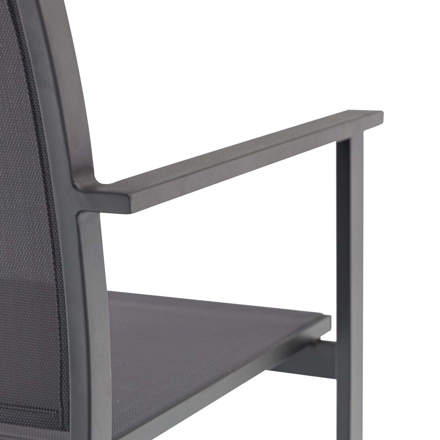 Silla de comedor Adin aluminio y textilene antracita