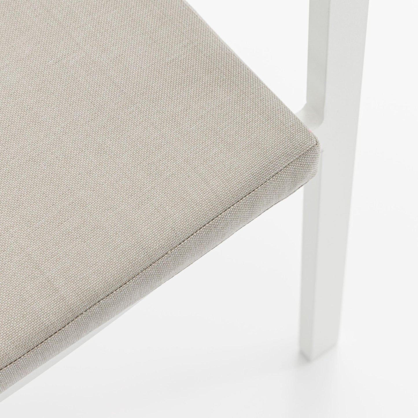 Silla de comedor Broome aluminio blanco  y teca