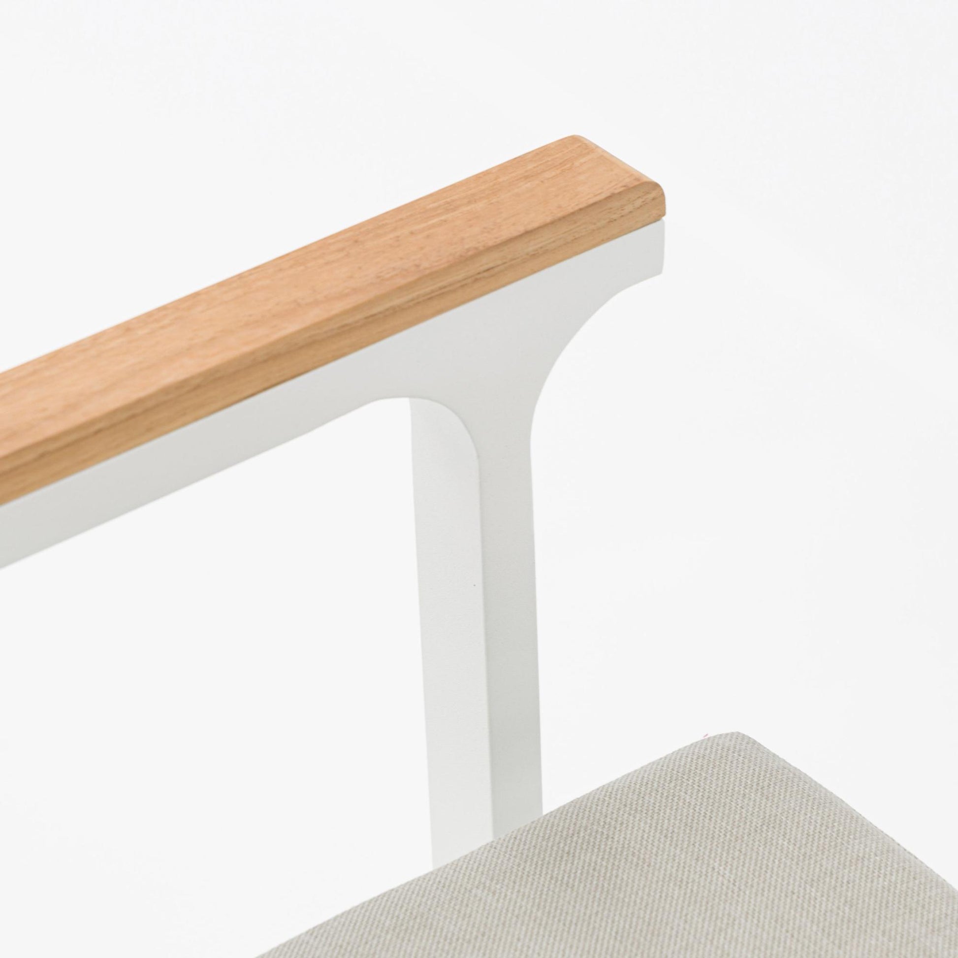 Silla de comedor Broome aluminio blanco  y teca