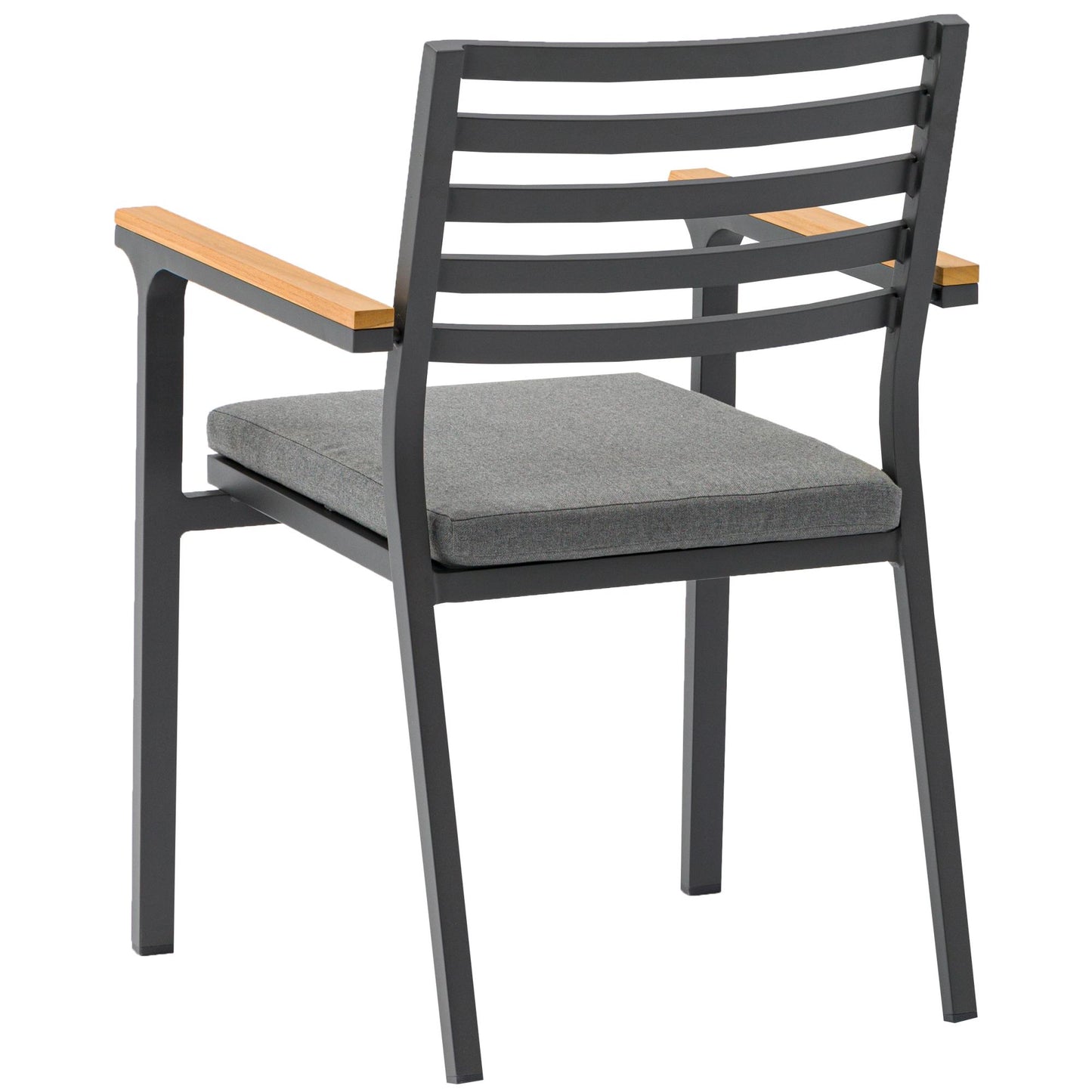 Silla de comedor Broome aluminio antracita  y teca
