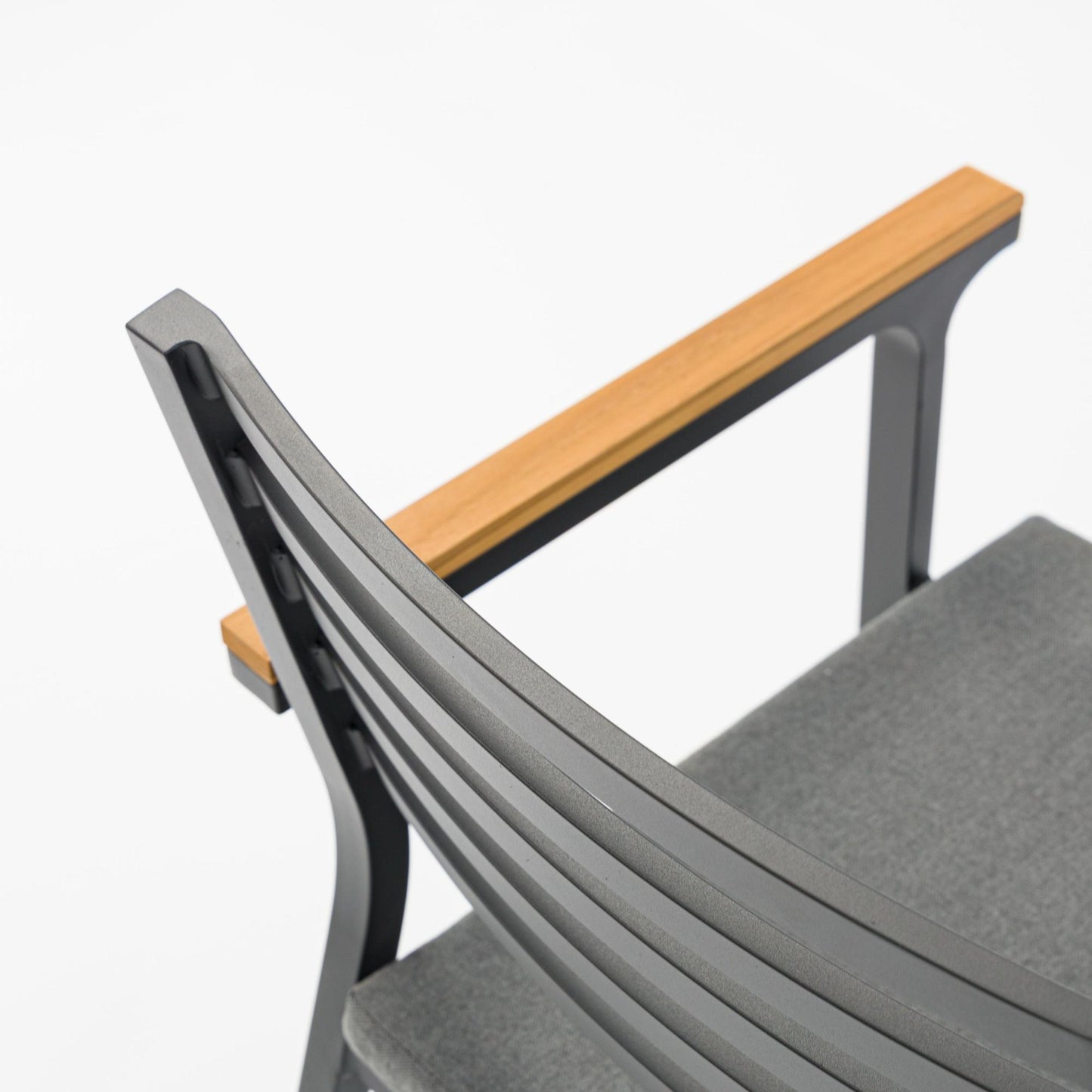 Silla de comedor Broome aluminio antracita  y teca