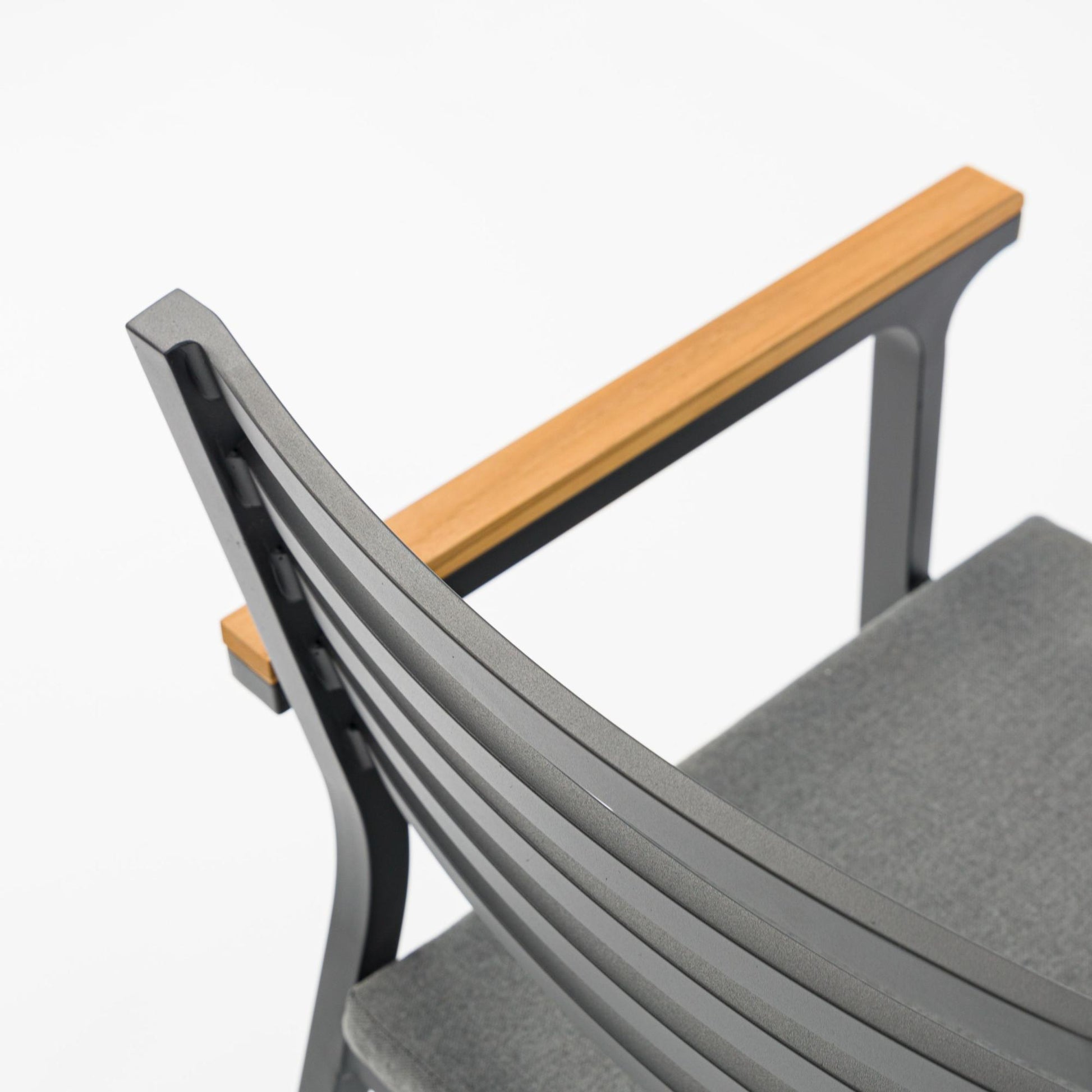 Silla de comedor Broome aluminio antracita  y teca