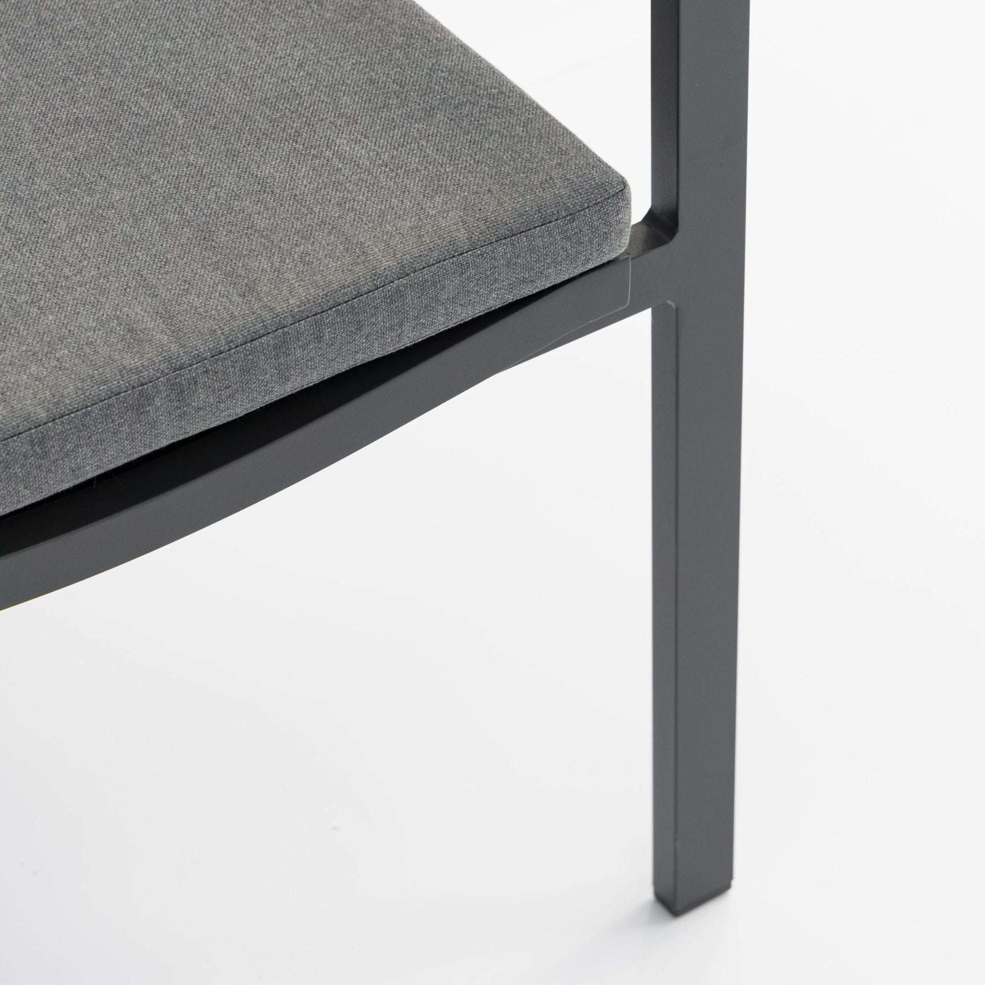 Silla de comedor Broome aluminio antracita  y teca