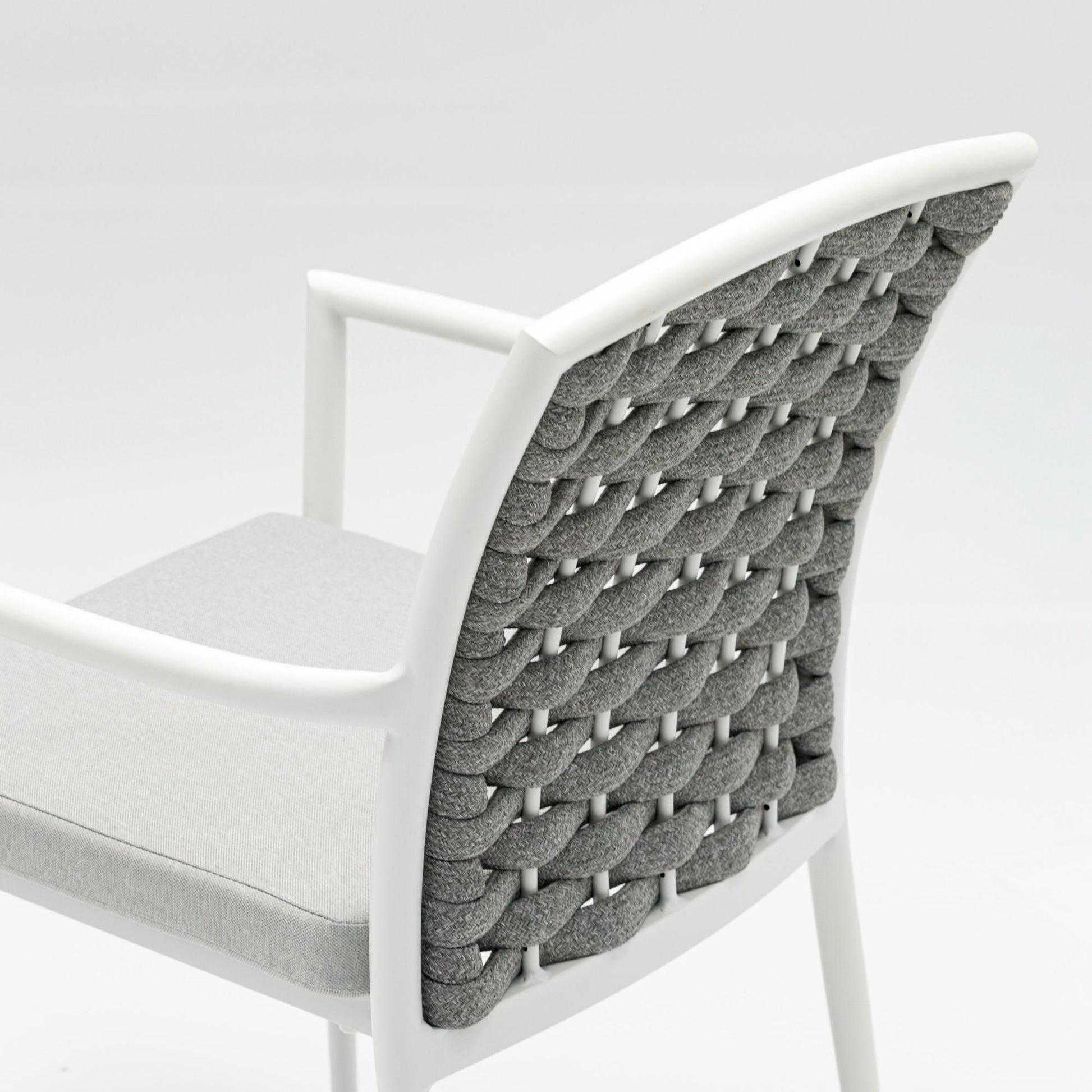 Silla de comedor Walga aluminio antracita cojín gris medio