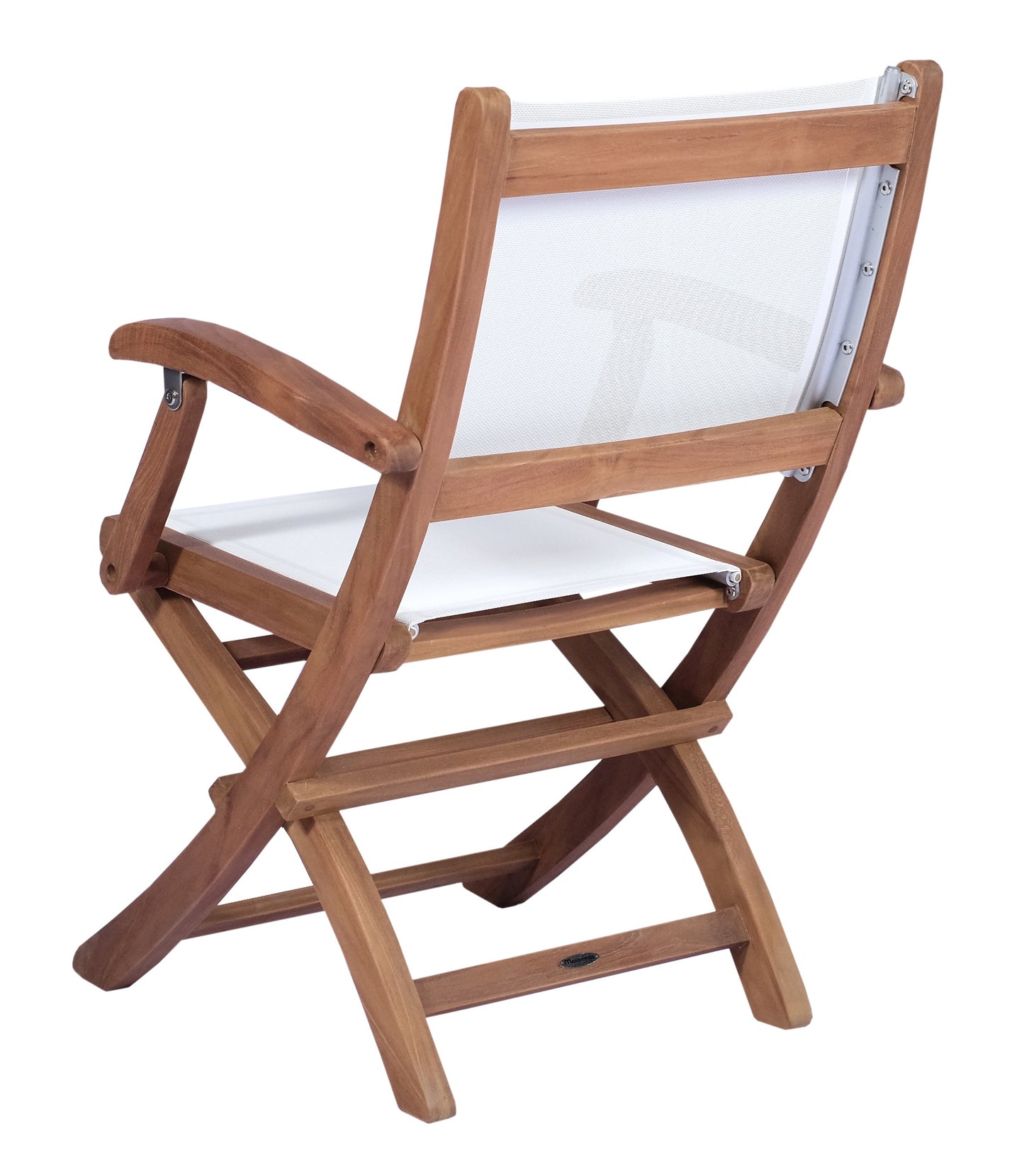 Silla plegable con brazos Candon textilene blanco