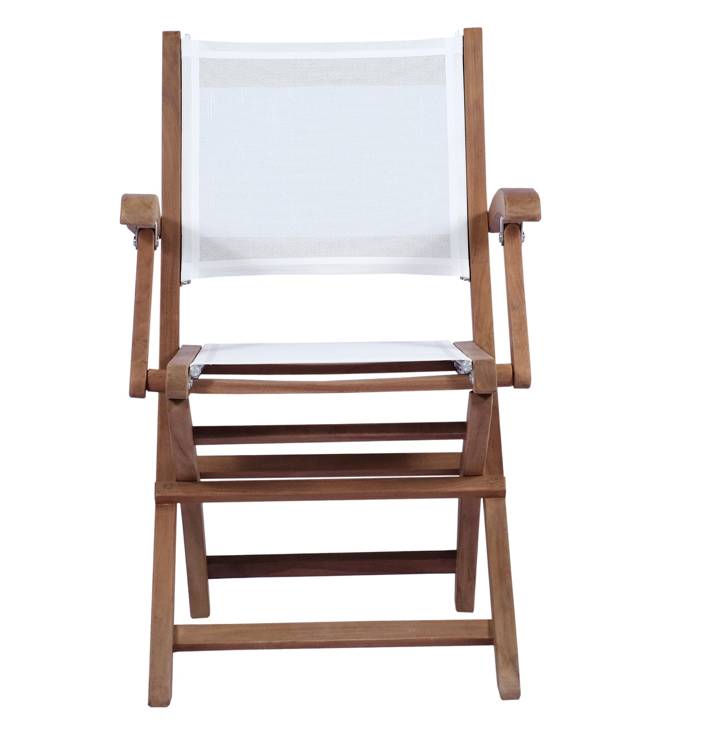 Silla plegable con brazos Candon textilene blanco