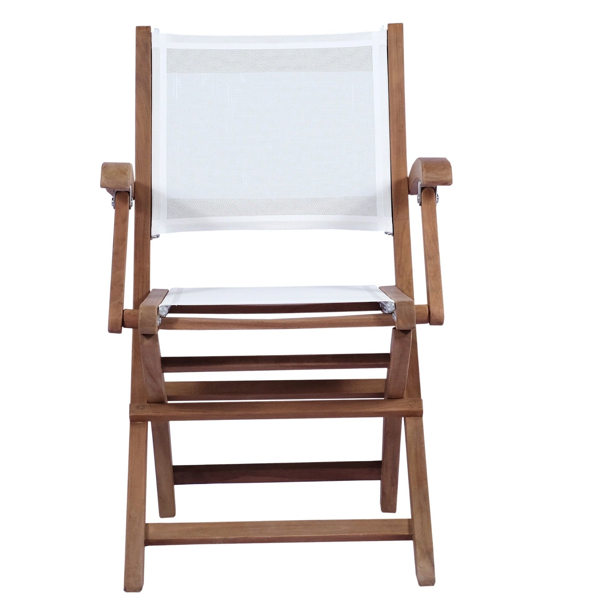 Silla plegable con brazos Candon textilene blanco