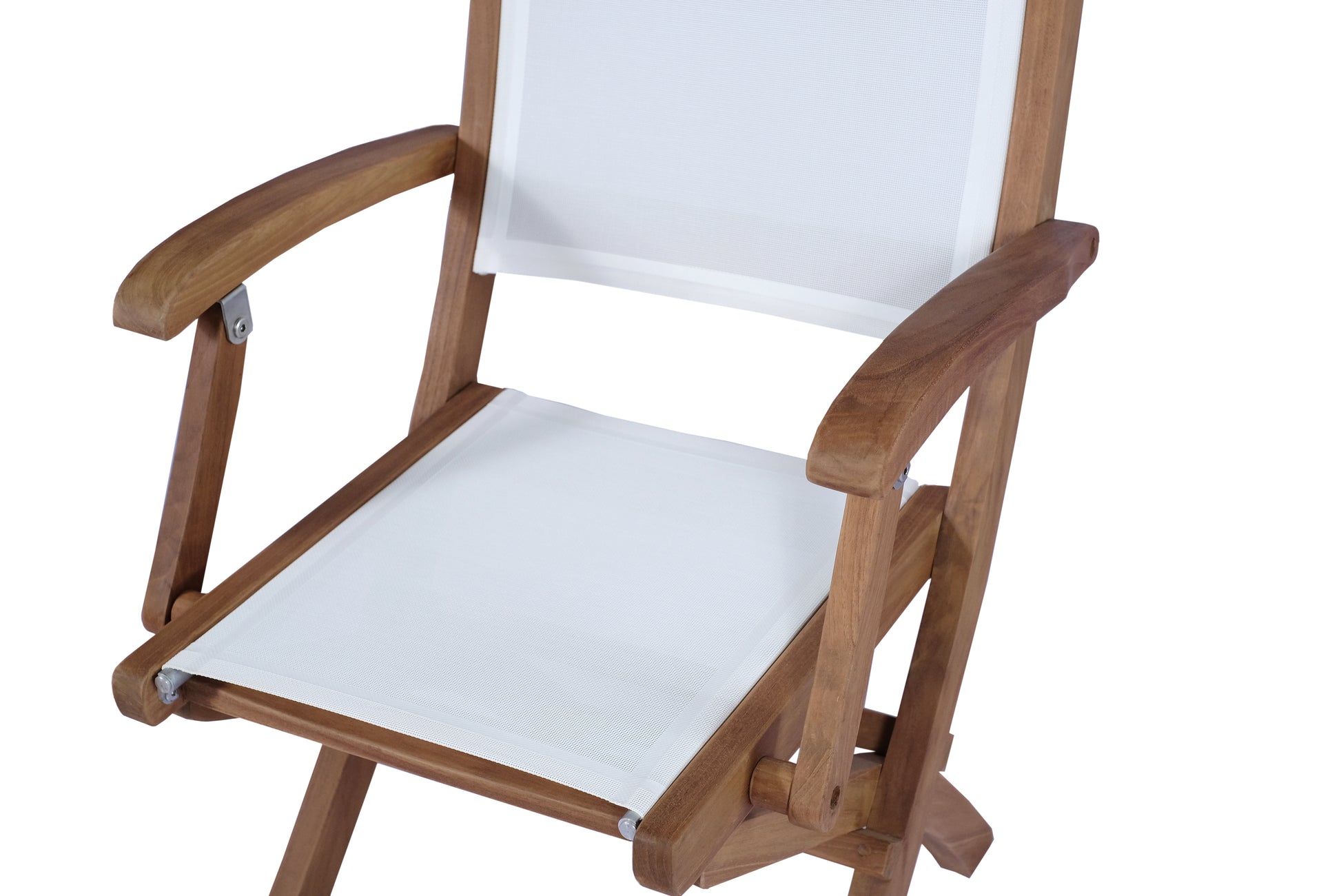 Silla plegable con brazos Candon textilene blanco