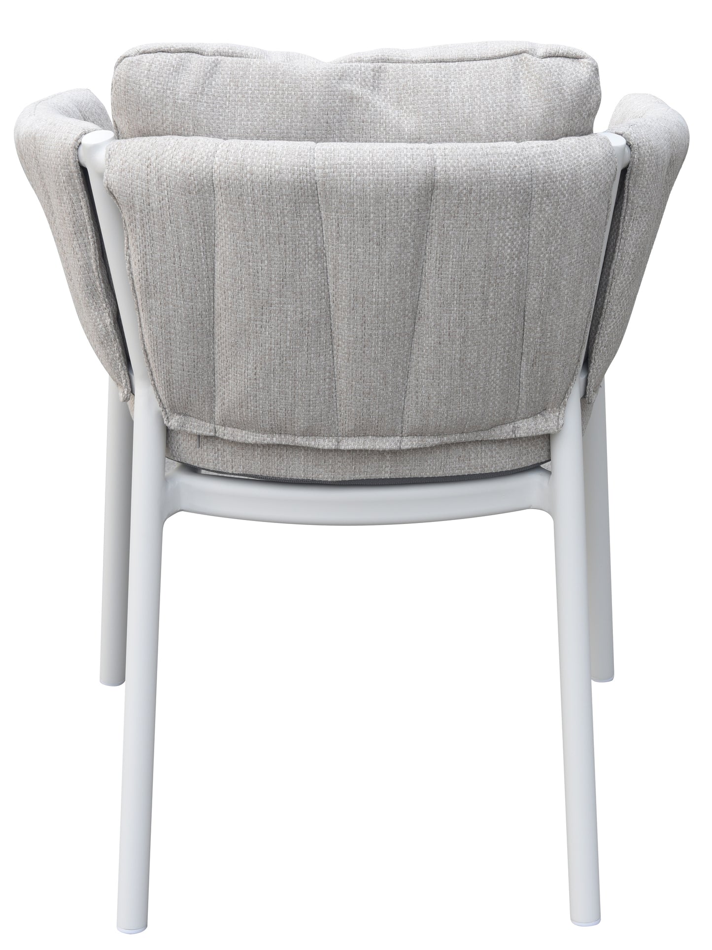 Sillón de comedor Attica aluminio blanco y textil gris claro