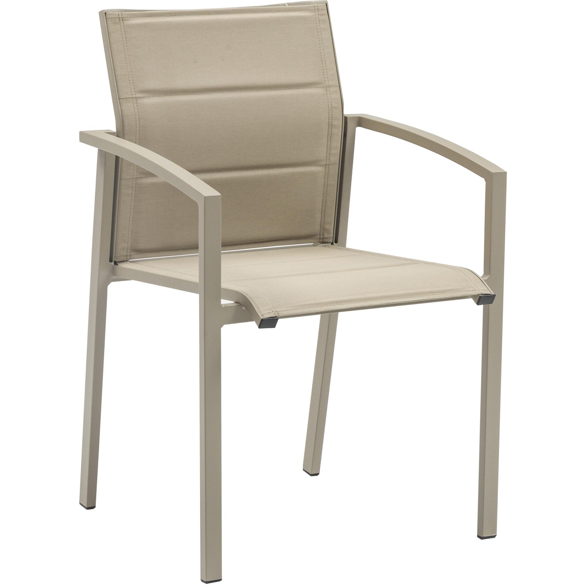 Sillón de comedor ORICK aluminio y textilene taupe.