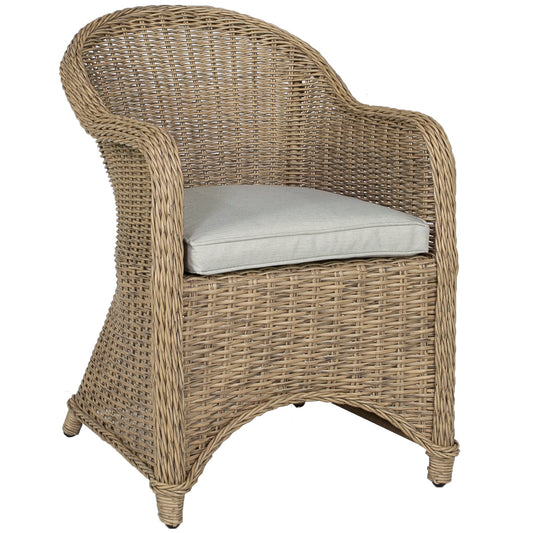 Sillón con brazos Córdoba aluminio y ratán sintético