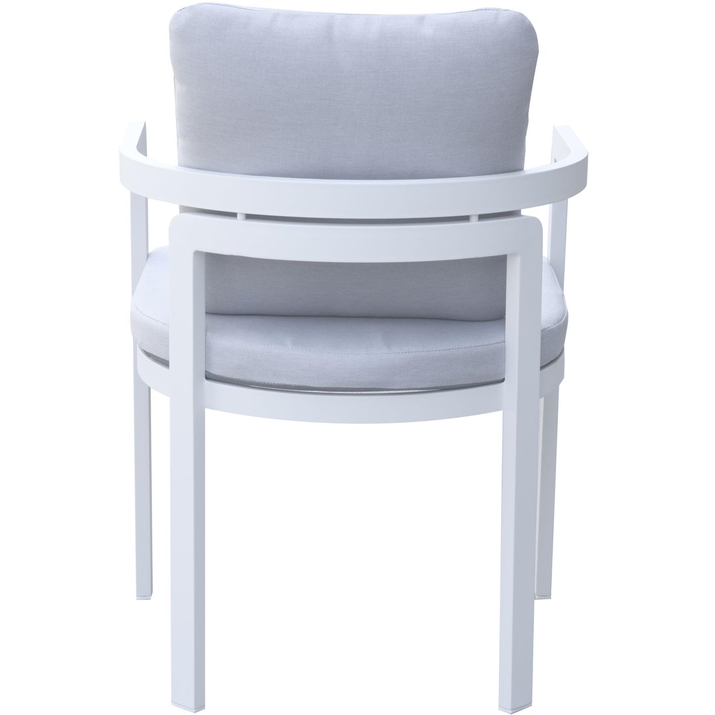 Sillón de comedor  Babylon aluminio blanco y textil gris medio