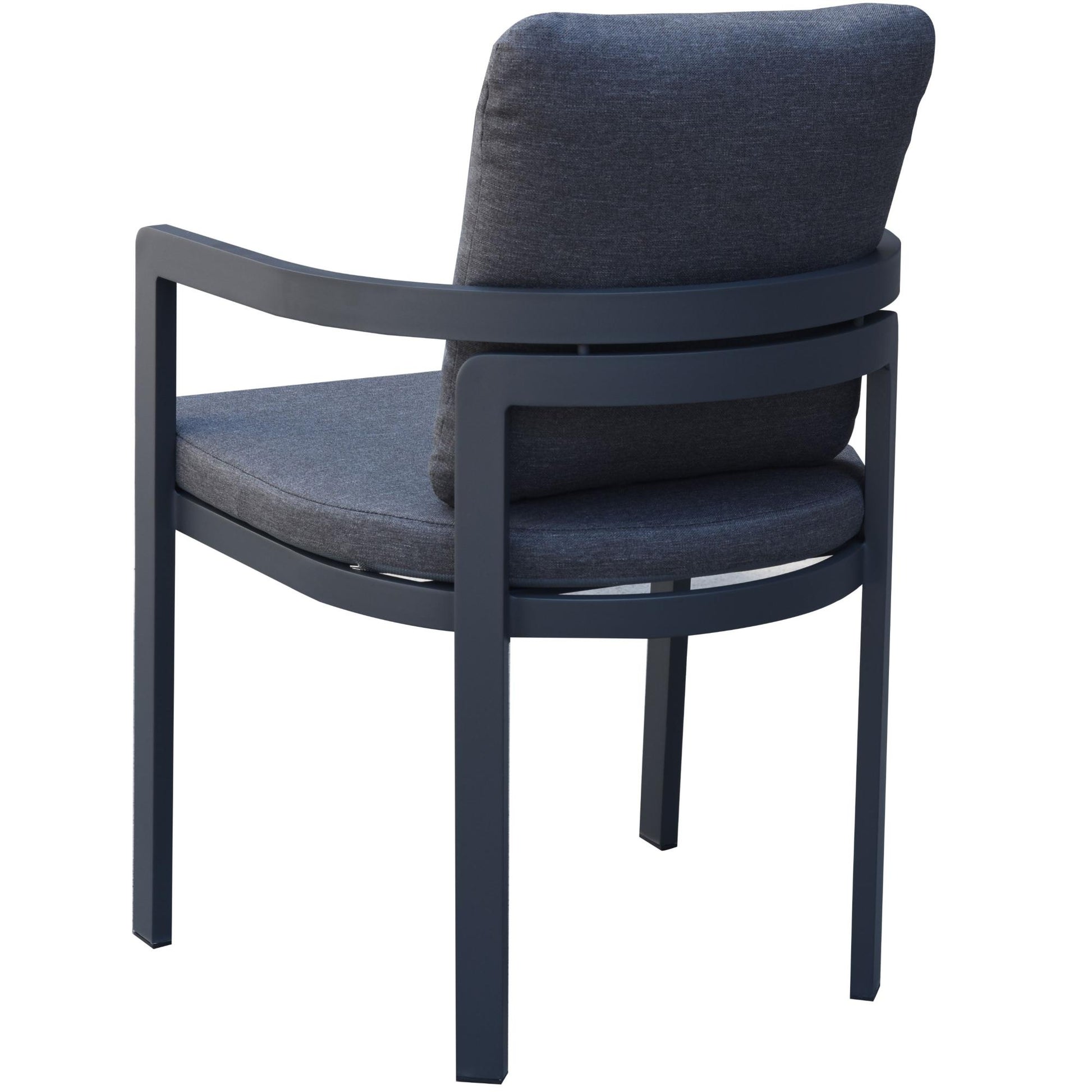 Sillón de comedor  Babylon aluminio gris antracita y textil  gris oscuro