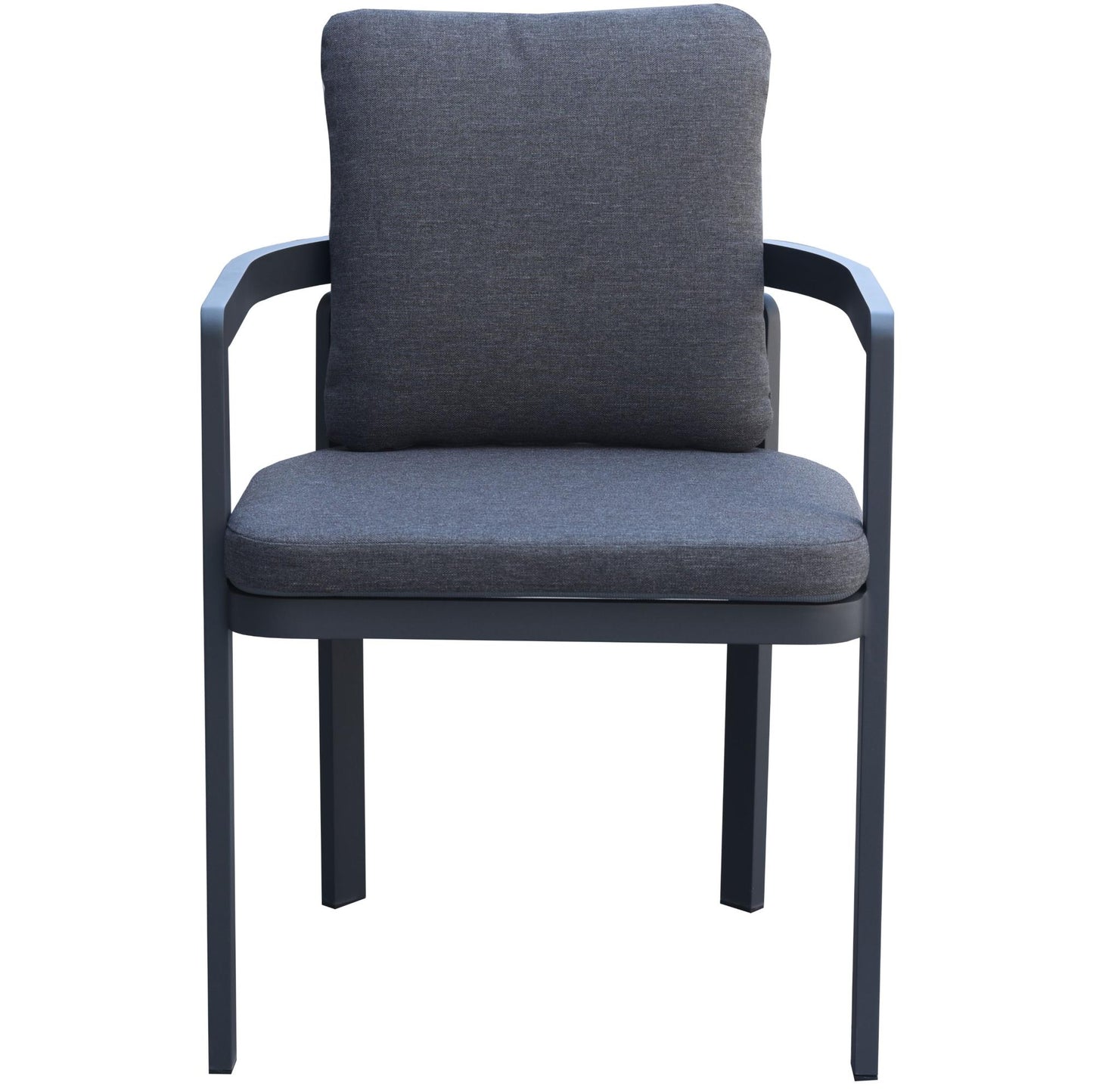 Sillón de comedor  Babylon aluminio gris antracita y textil  gris oscuro