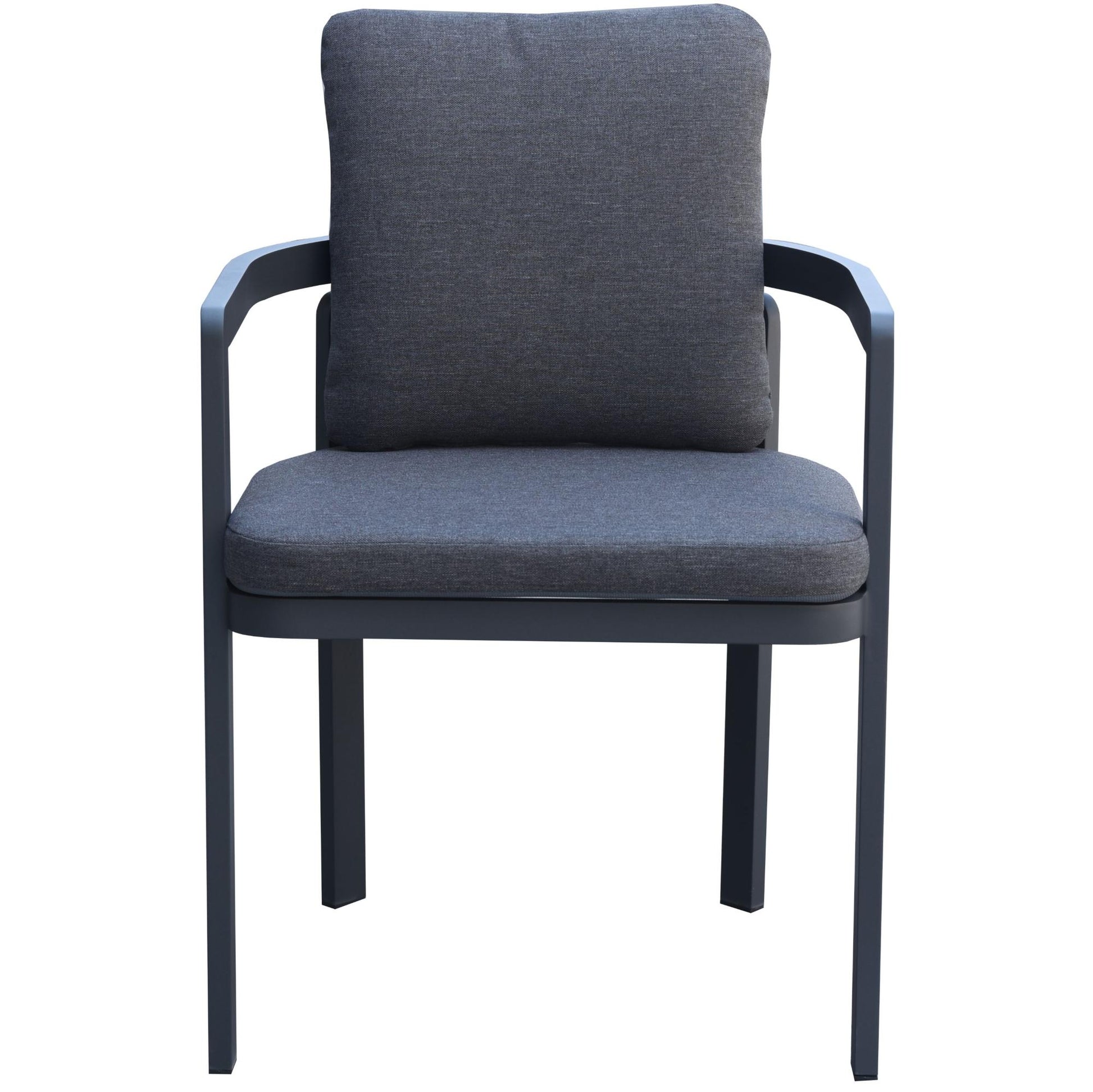 Sillón de comedor  Babylon aluminio gris antracita y textil  gris oscuro