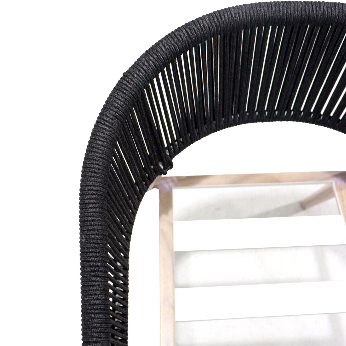 Sillón de comedor Sunset aluminio efecto madera y cuerda antracita