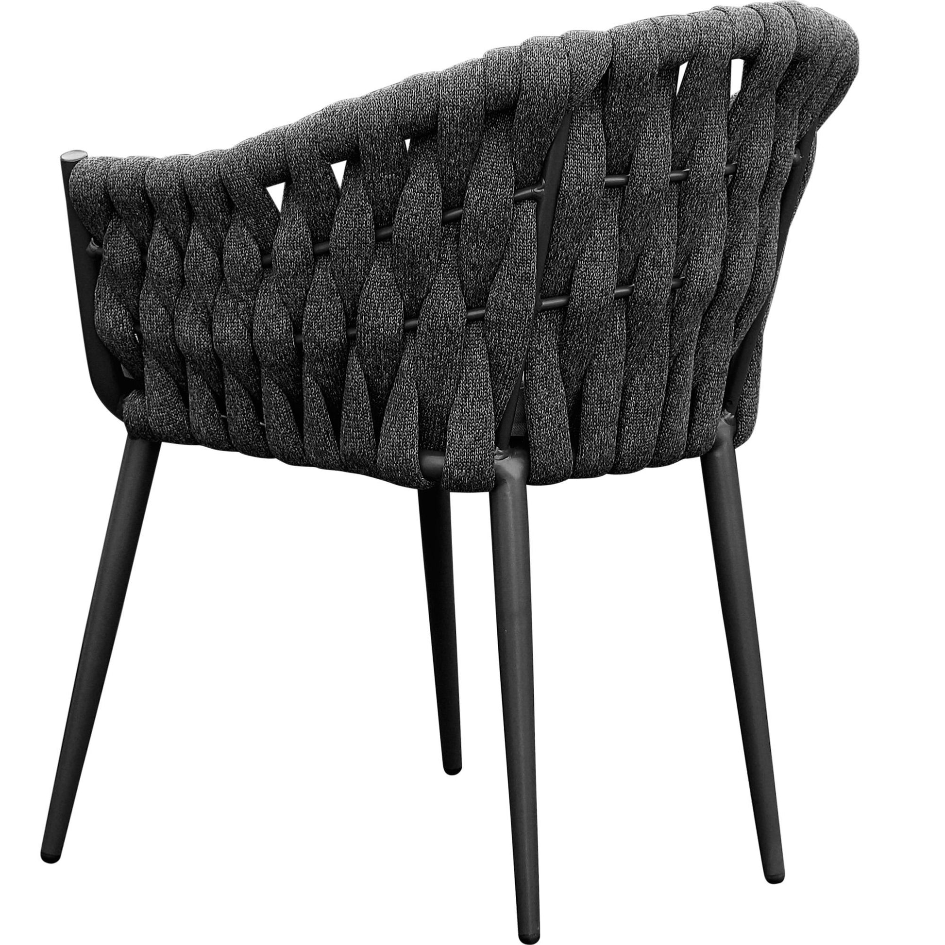Sillón Meridian aluminio antracita cuerda antracita y cojín gris medio