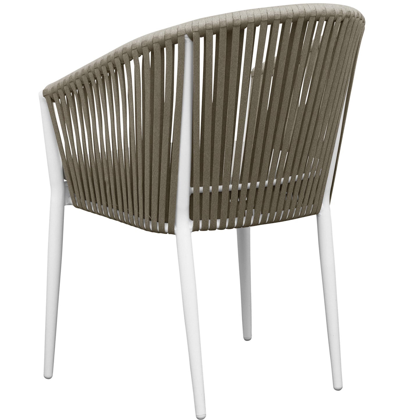 Sillón Ukiah aluminio blanco con cuerda y cojín greige