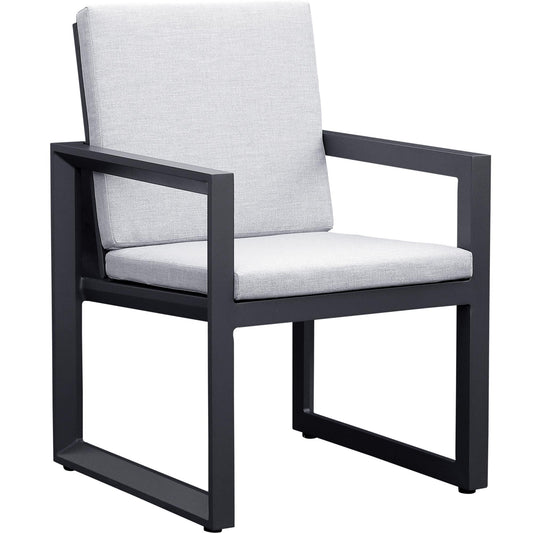 Sillón de comedor Onix aluminio antracita y cojinería gris medio