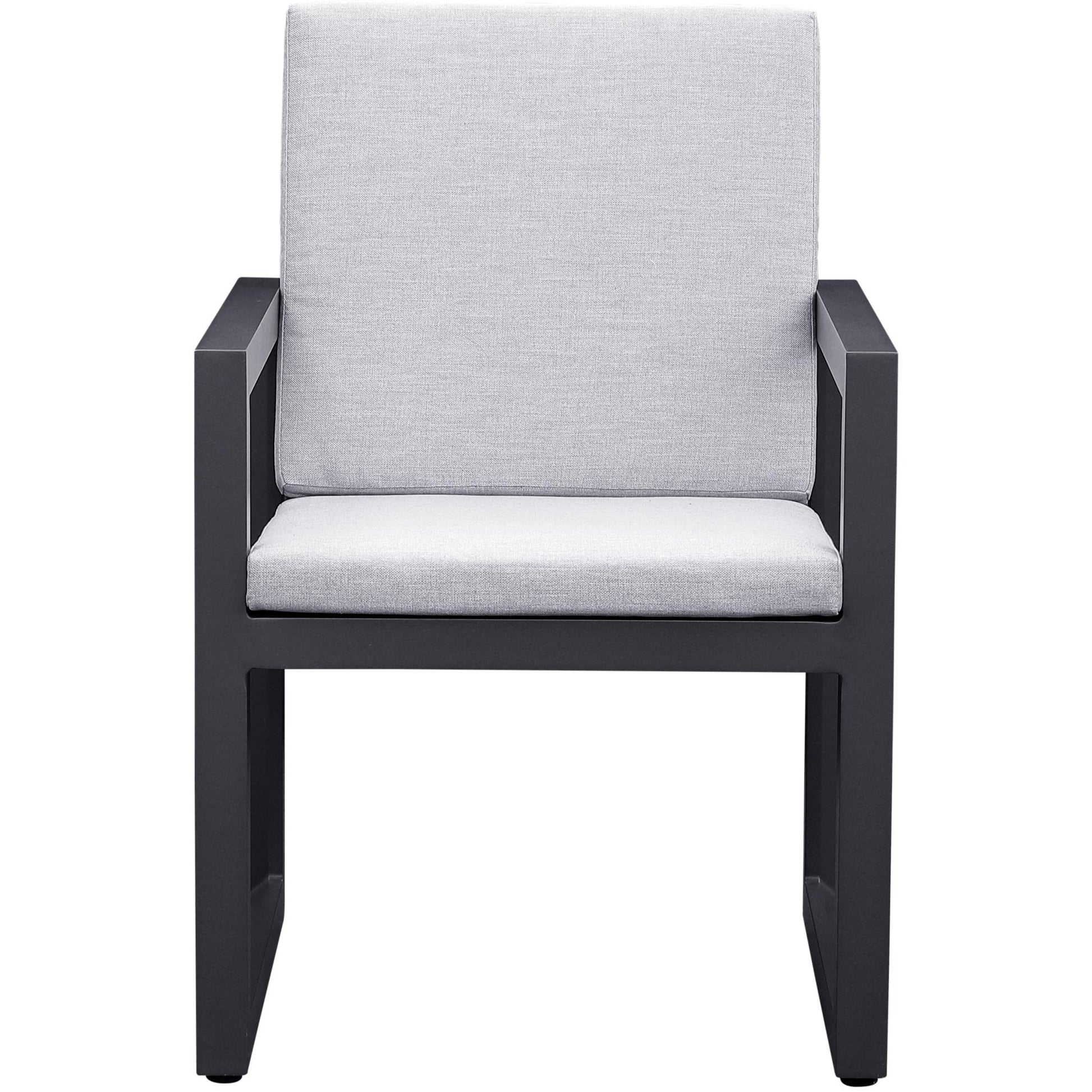 Sillón de comedor Onix aluminio antracita y cojinería gris medio