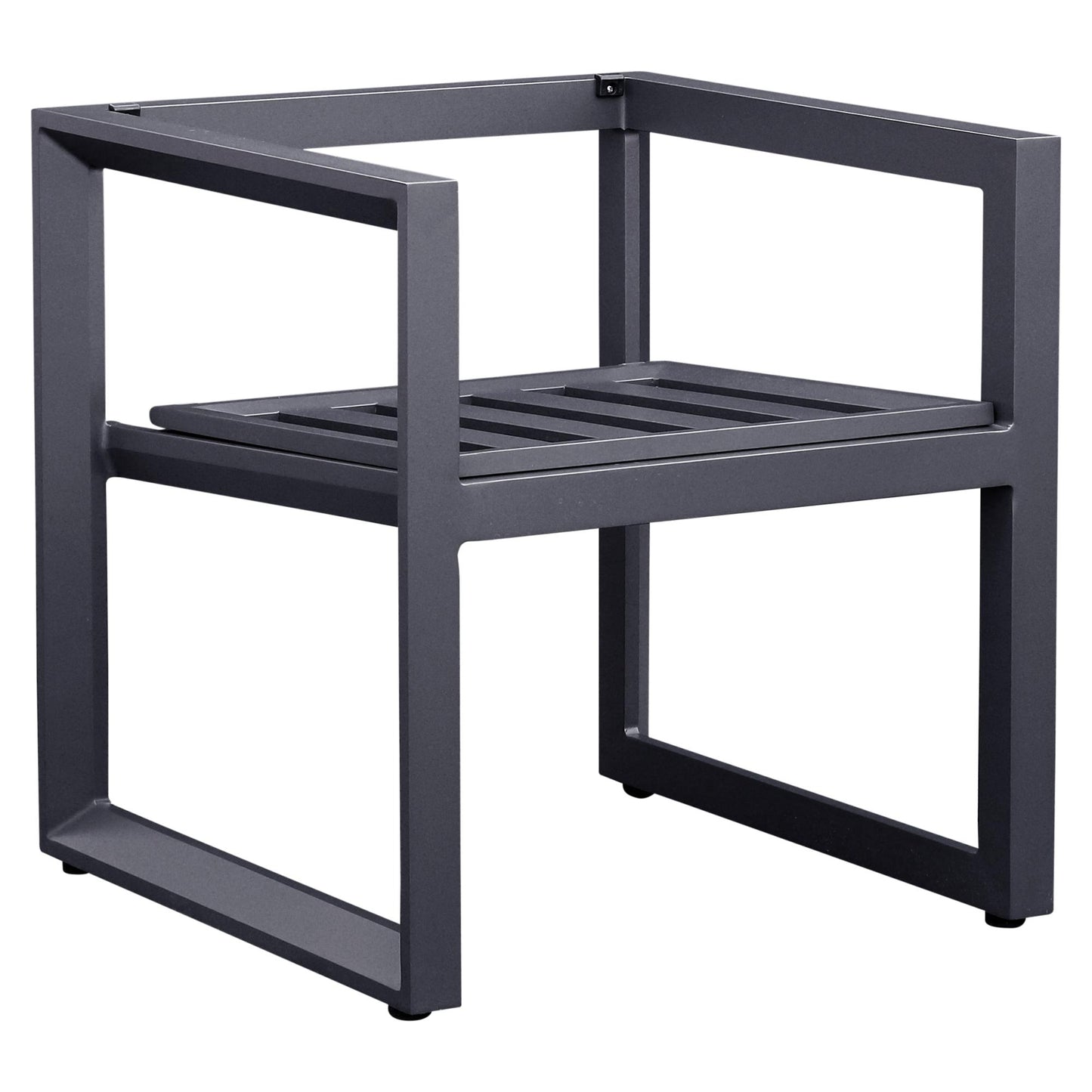 Sillón de comedor Onix aluminio antracita y cojinería gris medio
