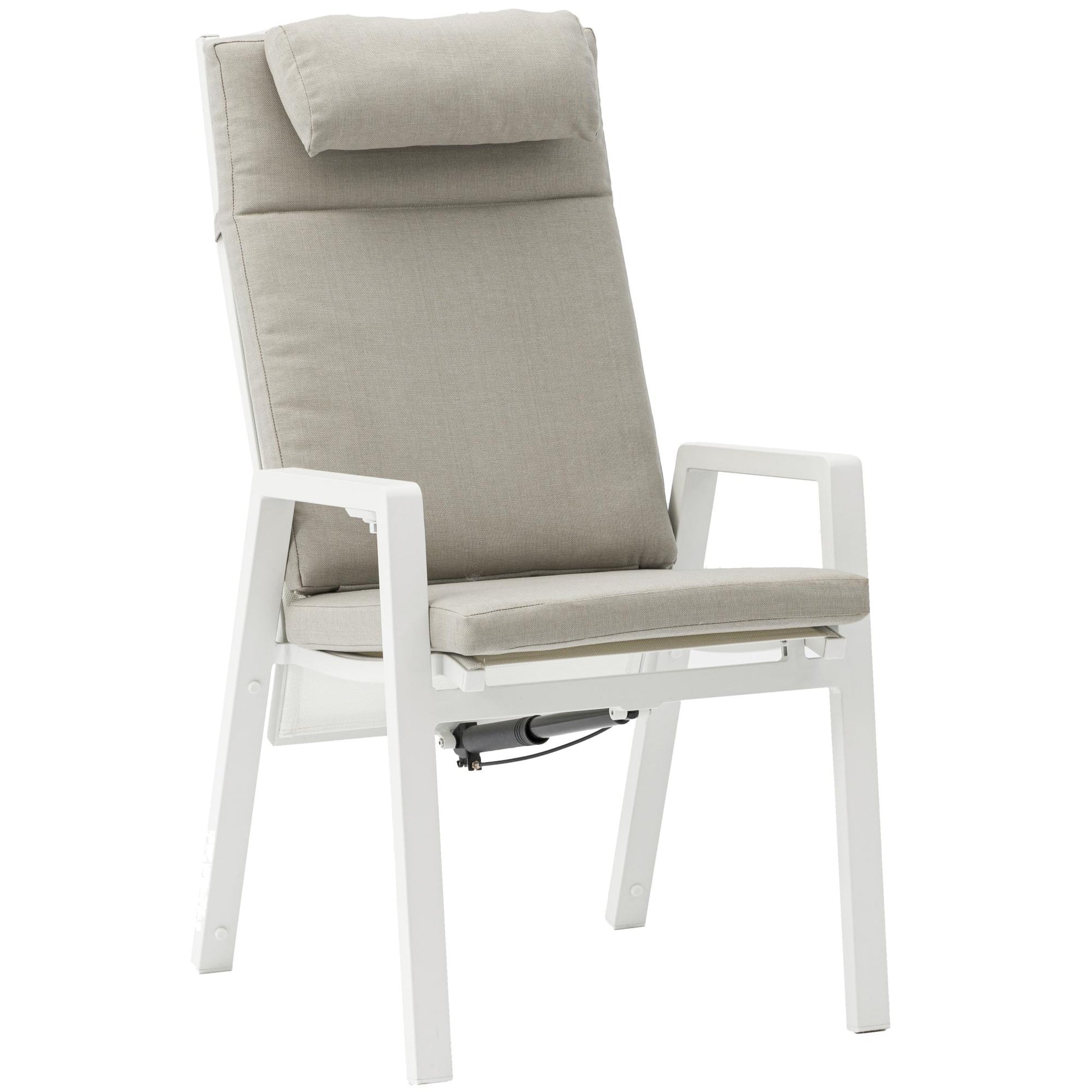 Sillón de comedor Albury aluminio blanco