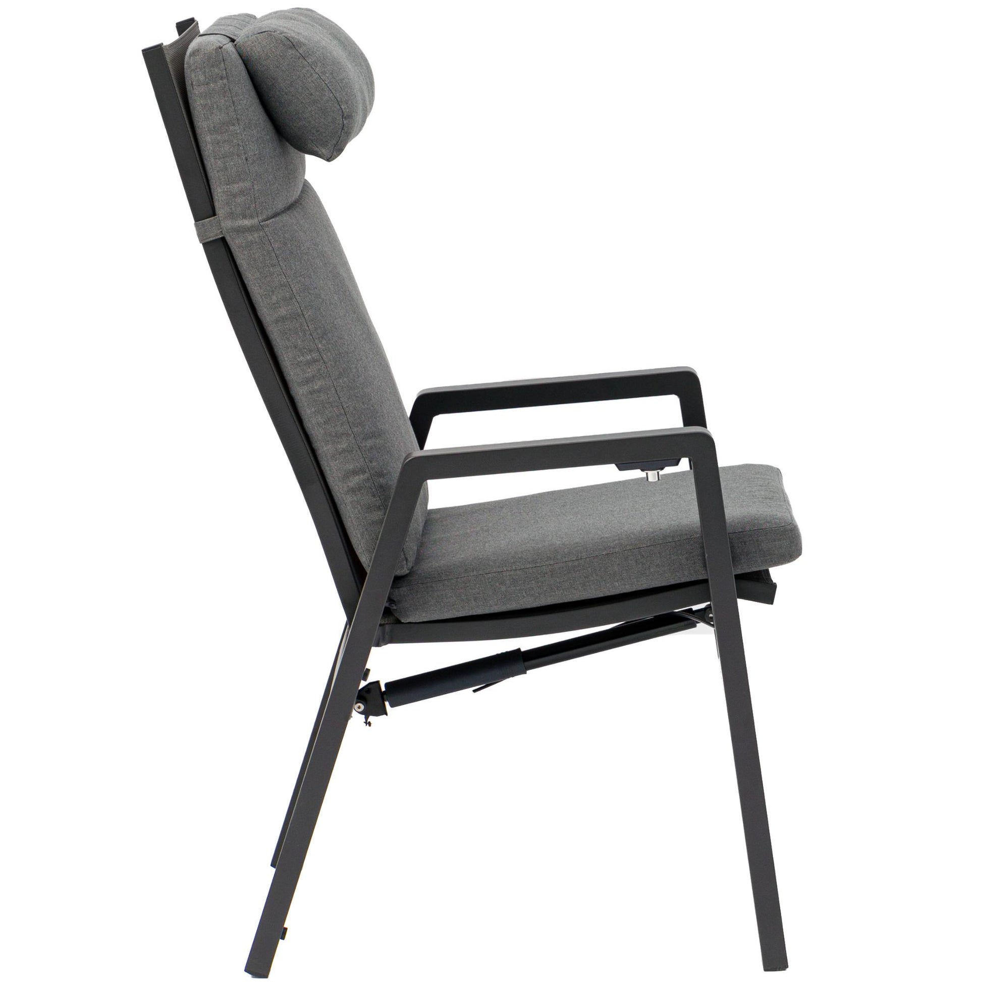 Sillón de comedor Albury aluminio antracita