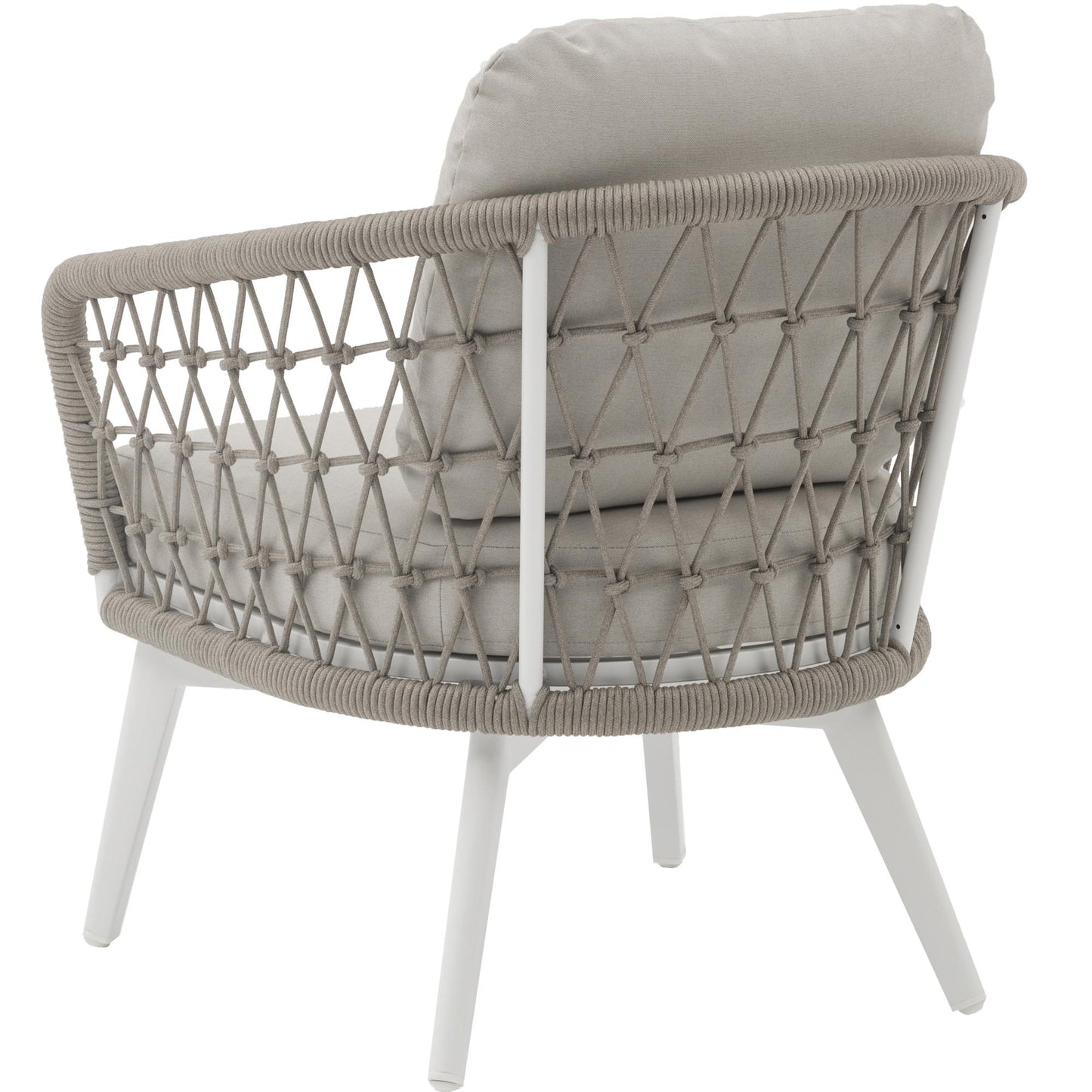 Sillón 1 plaza Nelayan aluminio blanco cuerda greige