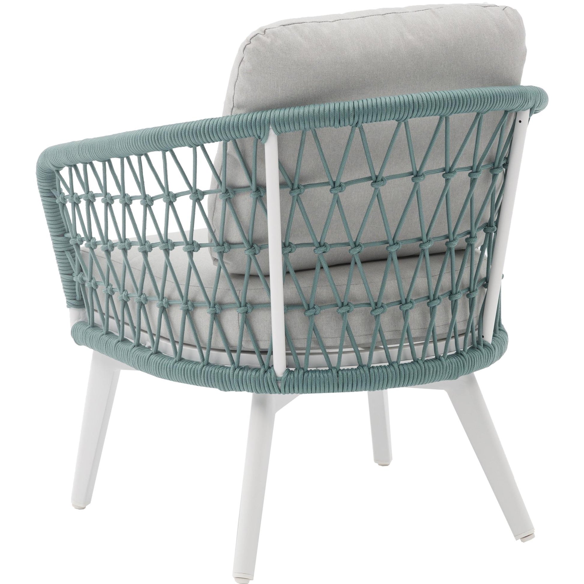 Sillón 1 plaza Nelayan aluminio blanco cuerda aqua