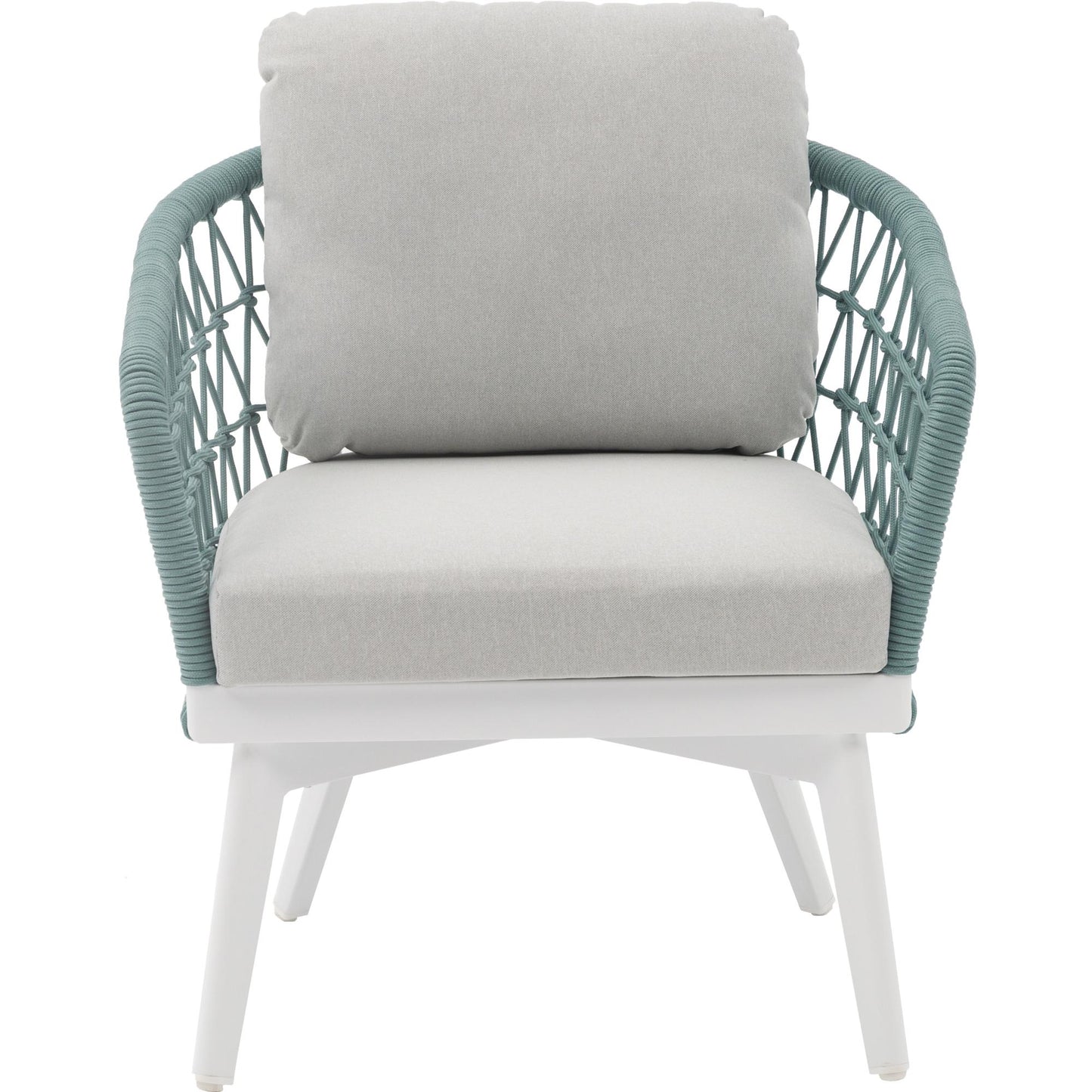 Sillón 1 plaza Nelayan aluminio blanco cuerda aqua