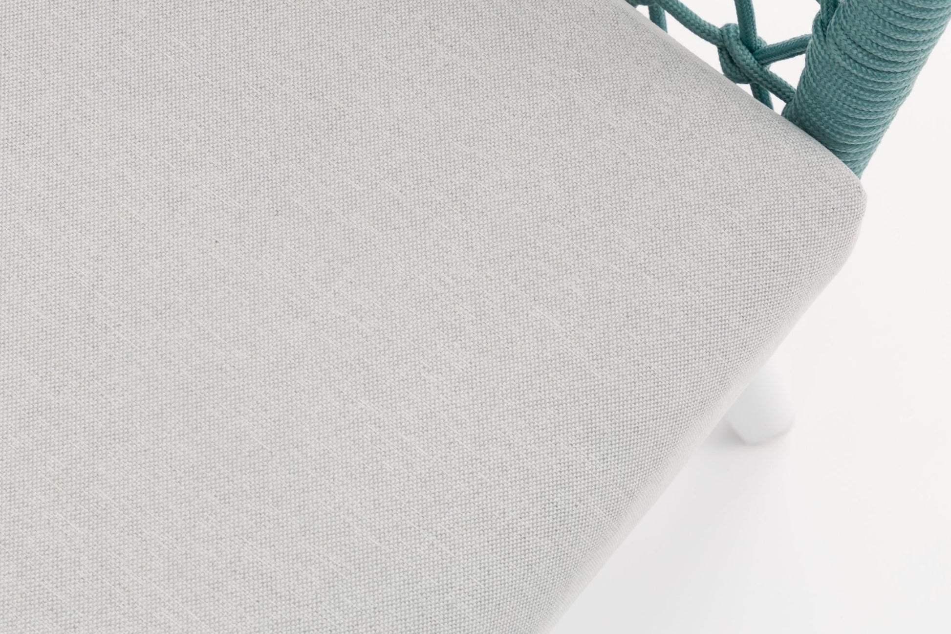 Sofá 3 plazas Nelayan aluminio blanco cuerda aqua