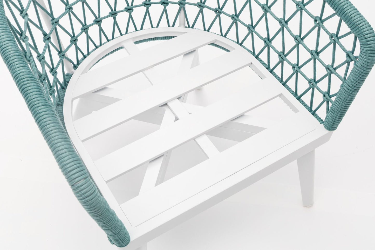 Sillón 1 plaza Nelayan aluminio blanco cuerda aqua