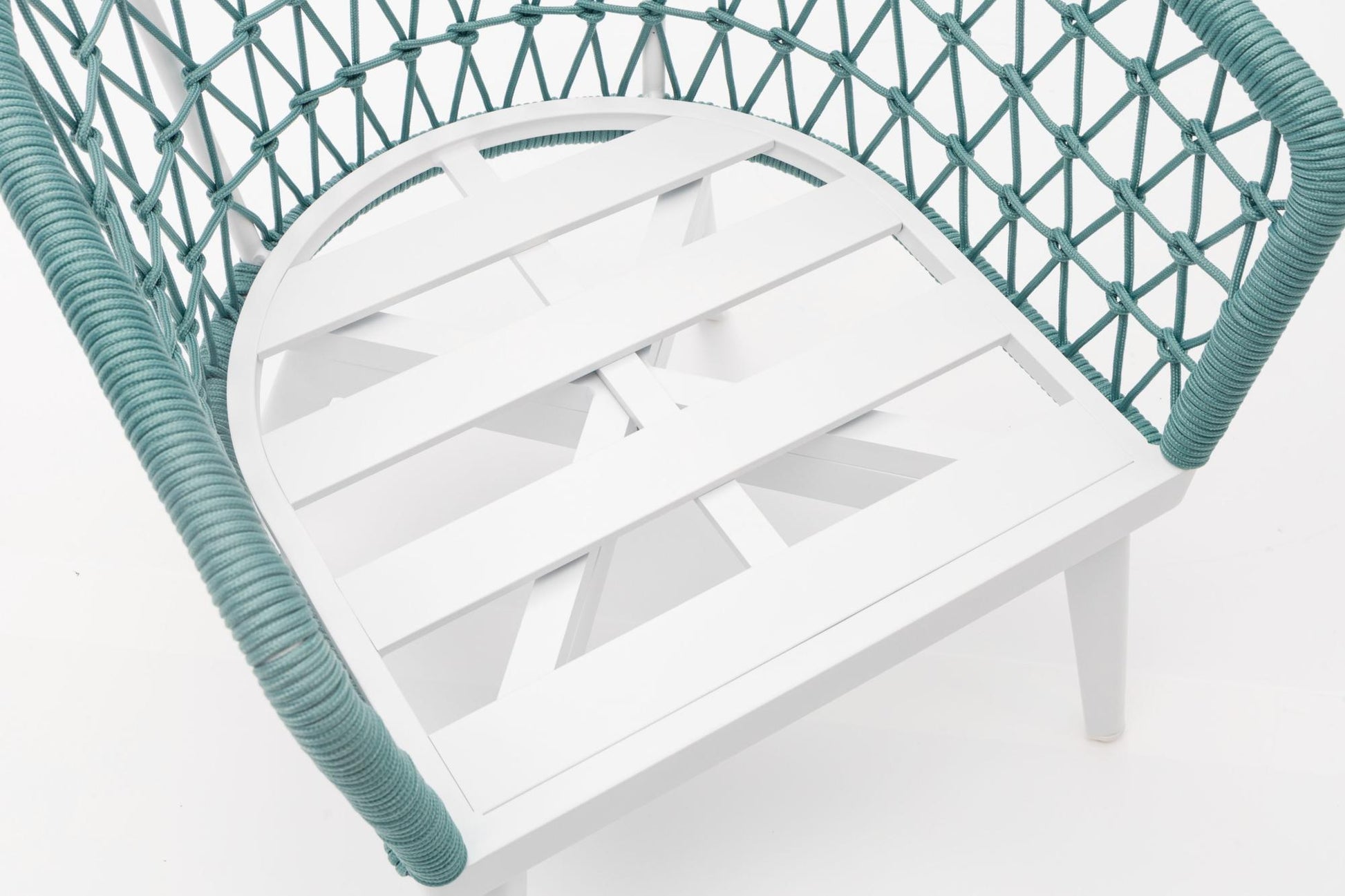 Sillón 1 plaza Nelayan aluminio blanco cuerda aqua