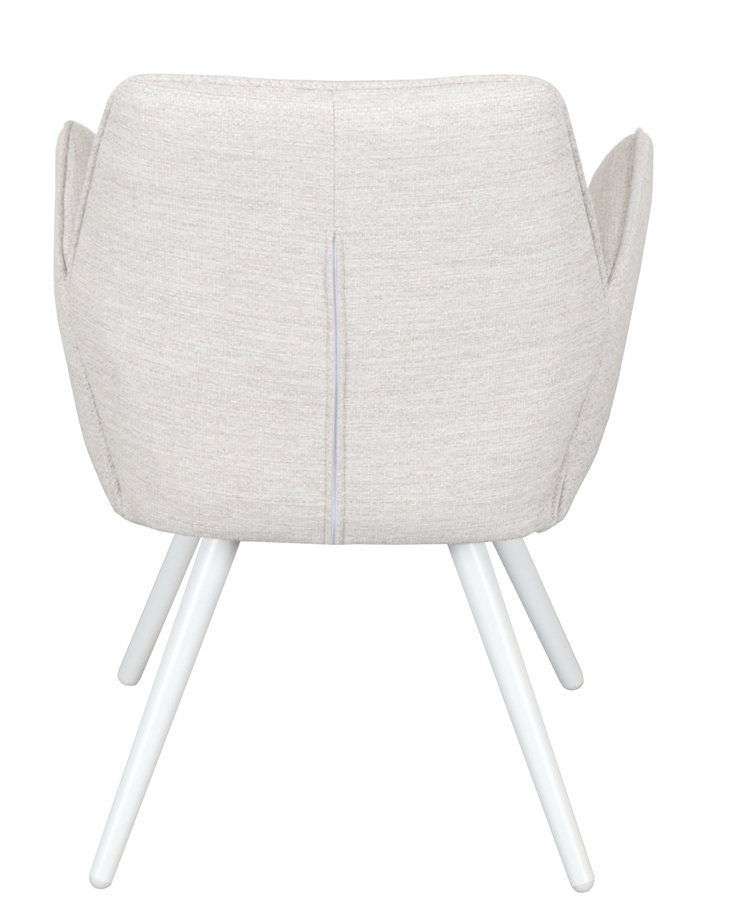 Silla de comedor giratoria Levin aluminio blanco textil beige