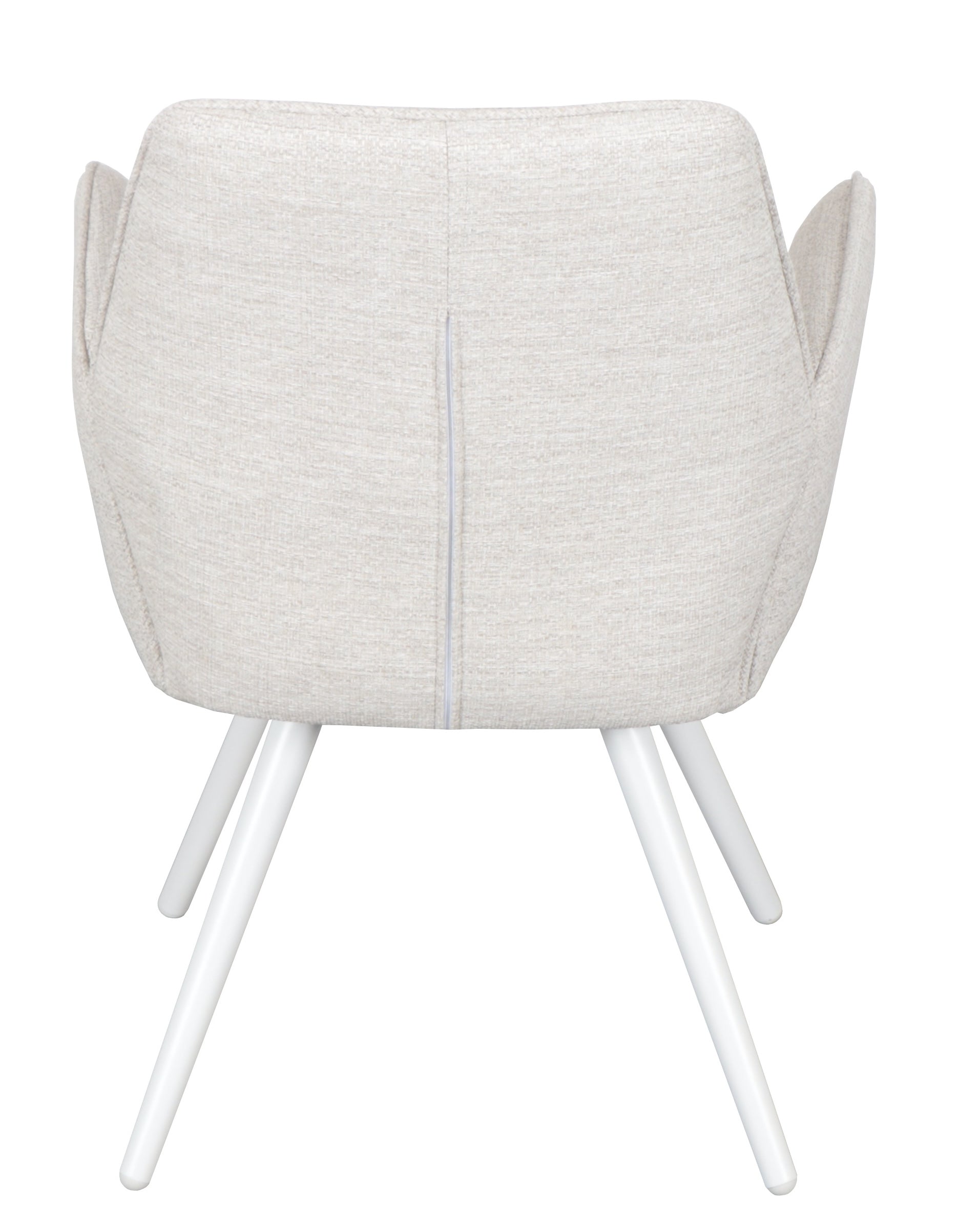 Silla de comedor giratoria Levin aluminio blanco textil beige