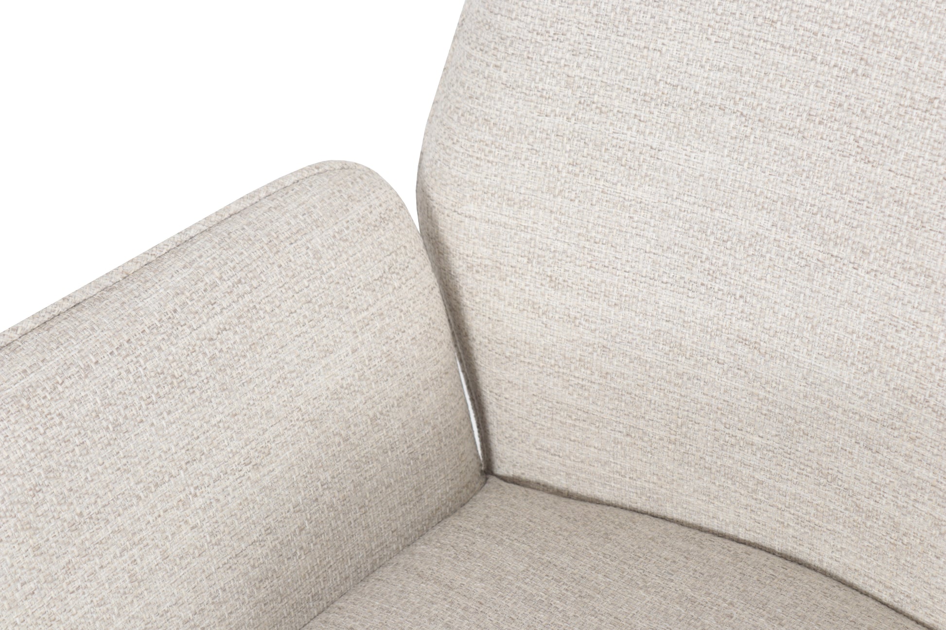 Silla de comedor giratoria Levin aluminio blanco textil beige