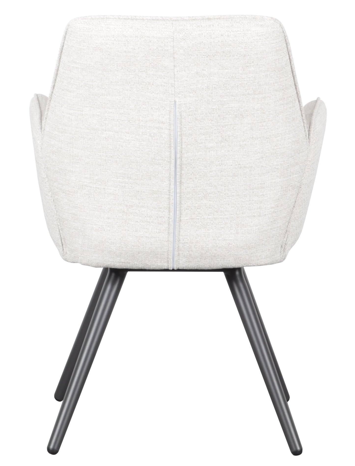 Silla de comedor giratoria Levin aluminio antracita textil beige.