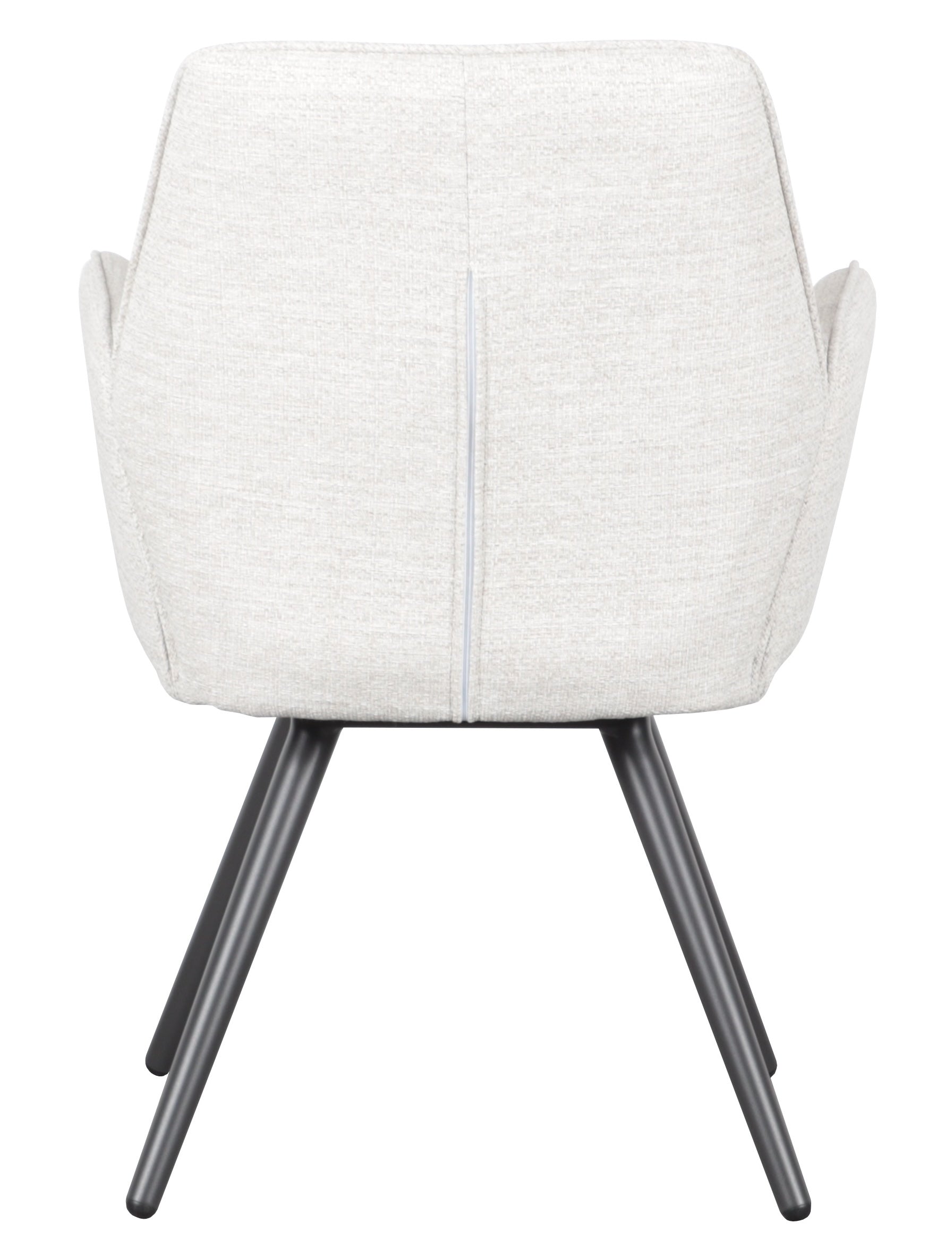 Silla de comedor giratoria Levin aluminio antracita textil beige.