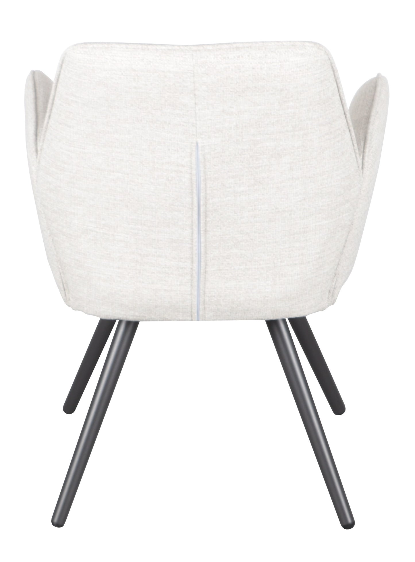 Silla de comedor giratoria Levin aluminio antracita textil beige.