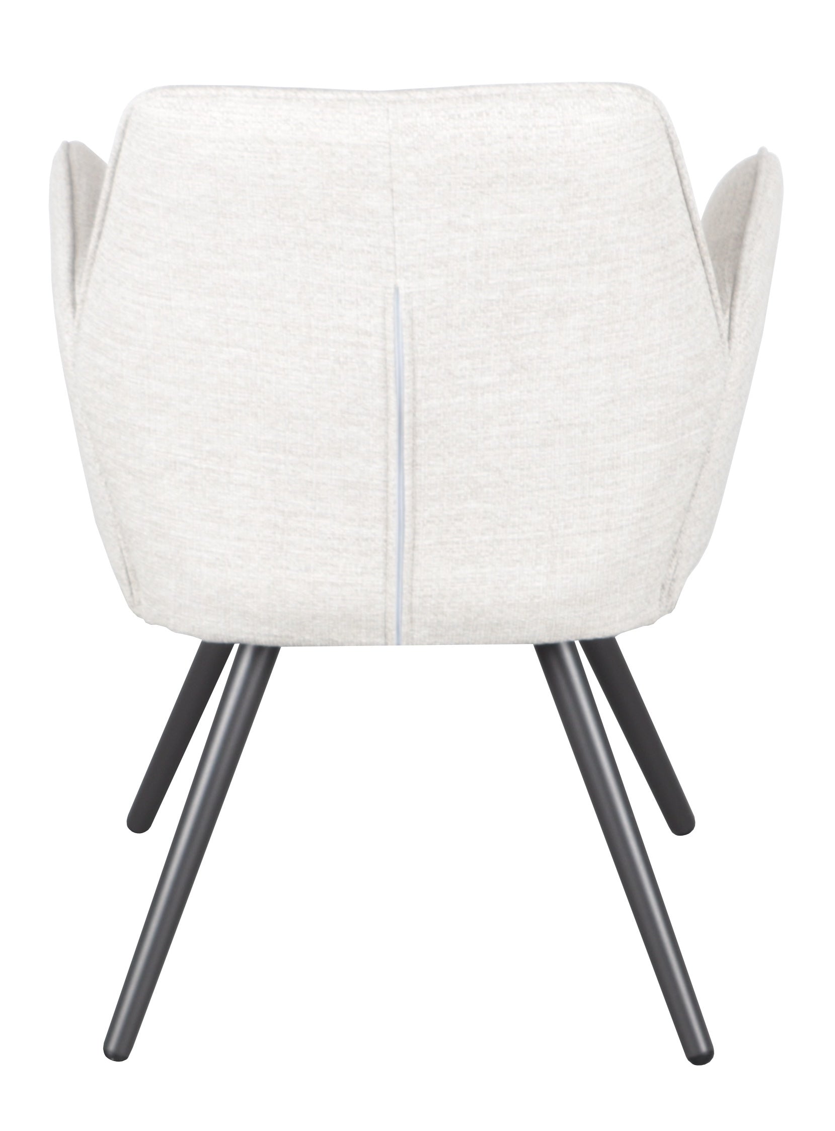 Silla de comedor giratoria Levin aluminio antracita textil beige.