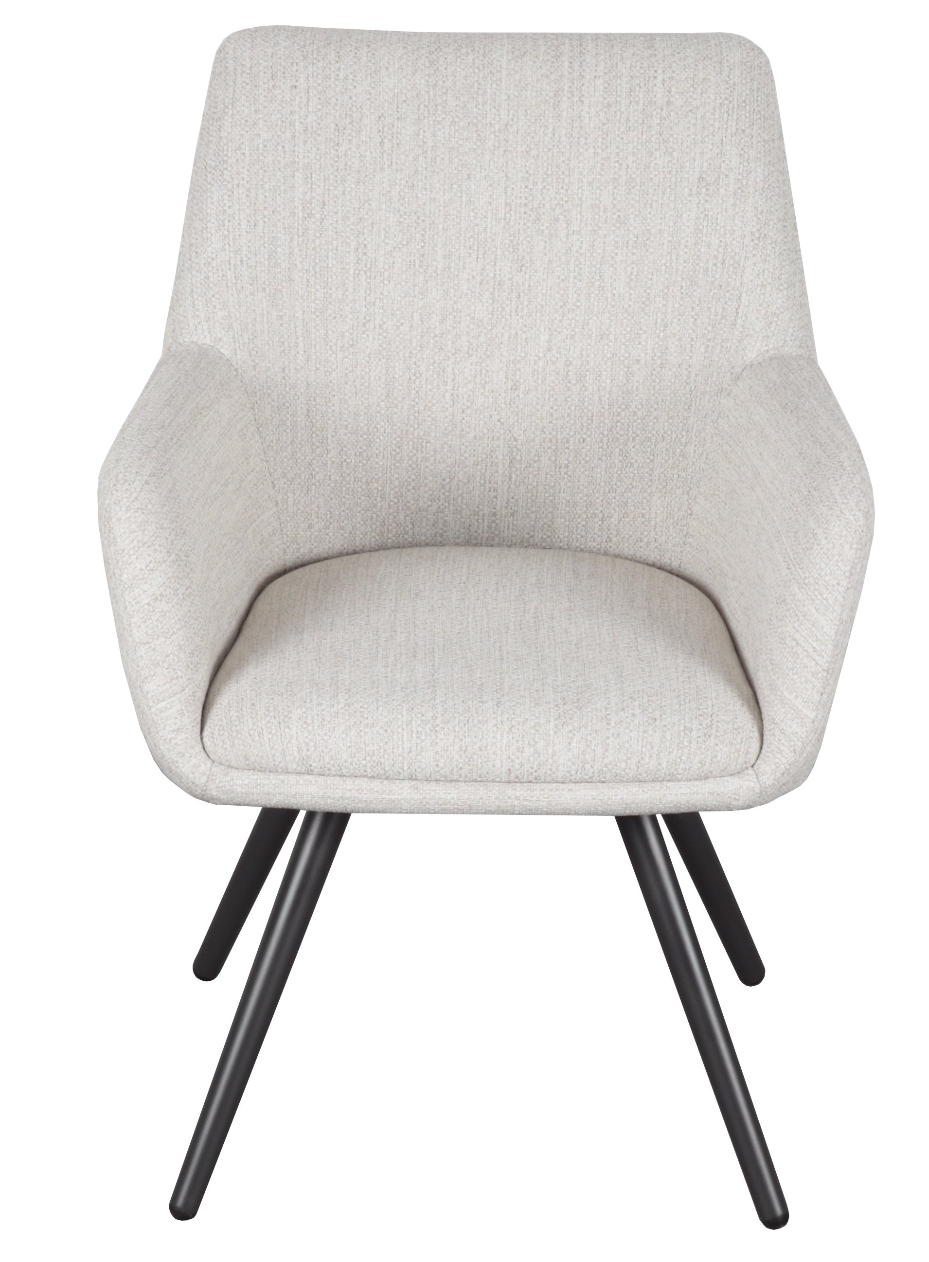 Silla de comedor Eren aluminio antracita textil beige.