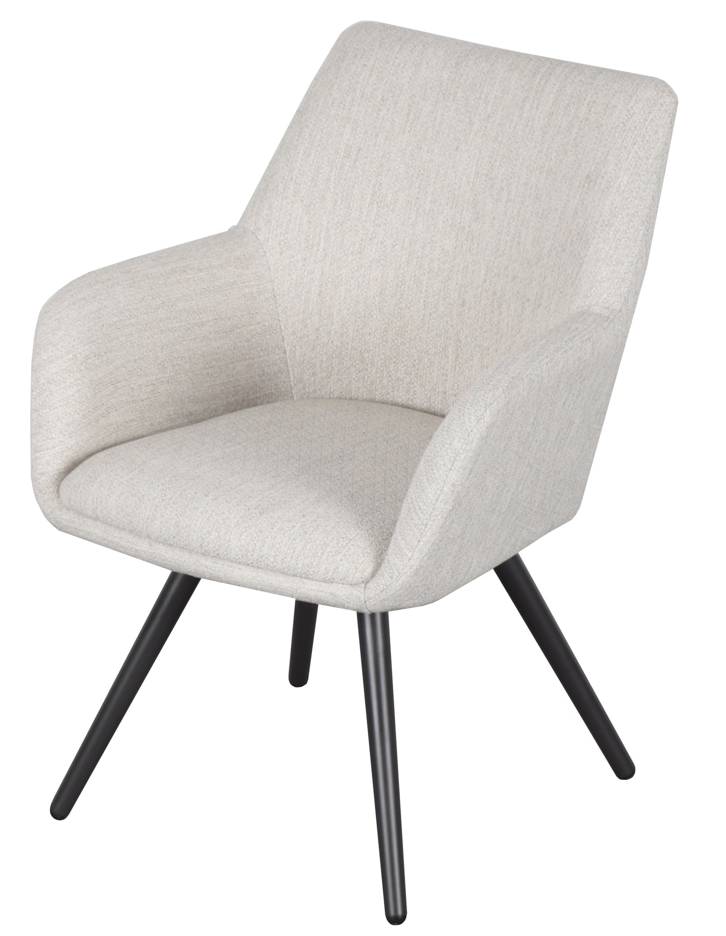 Silla de comedor Eren aluminio antracita textil beige.