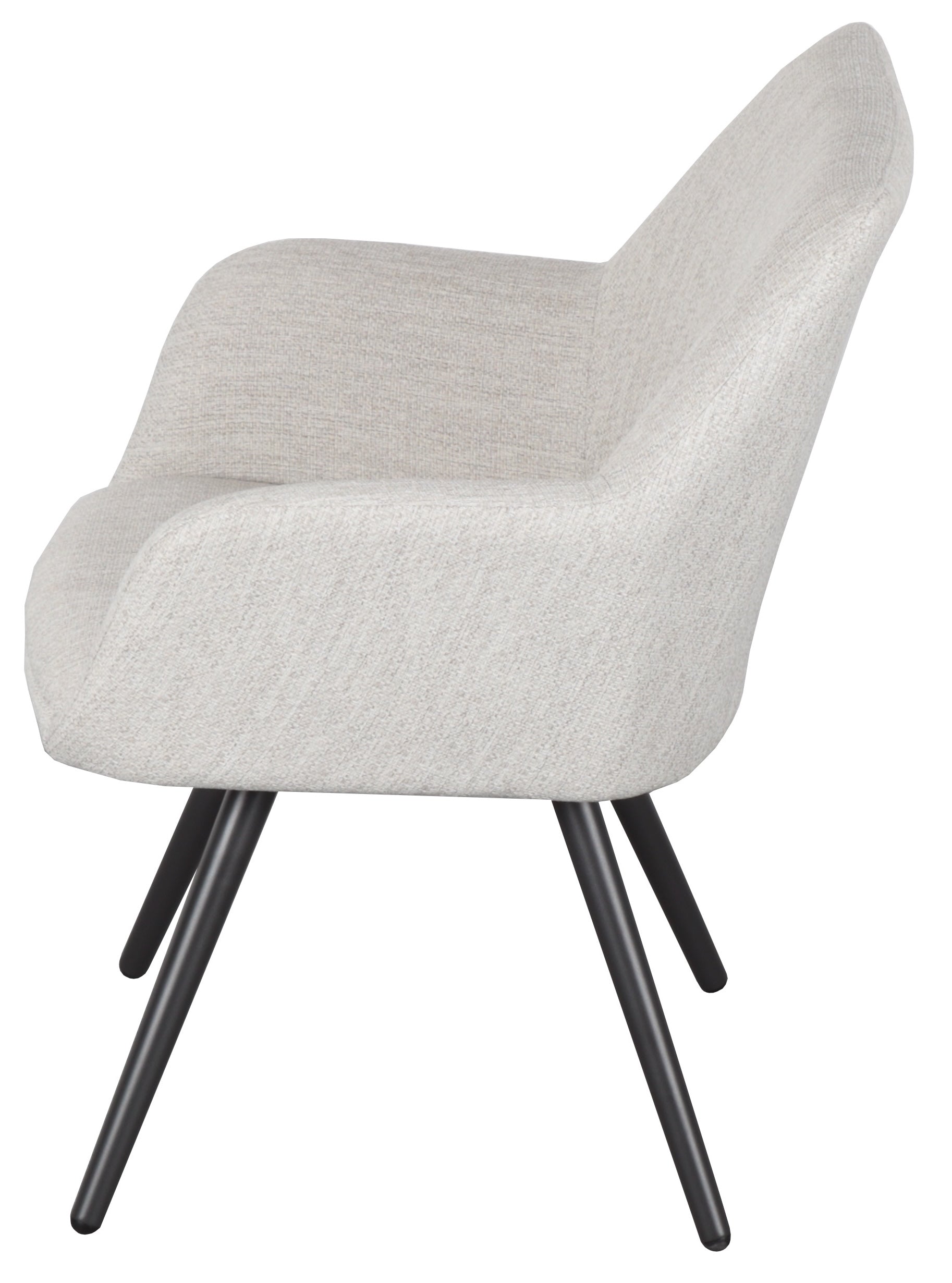 Silla de comedor Eren aluminio antracita textil beige.