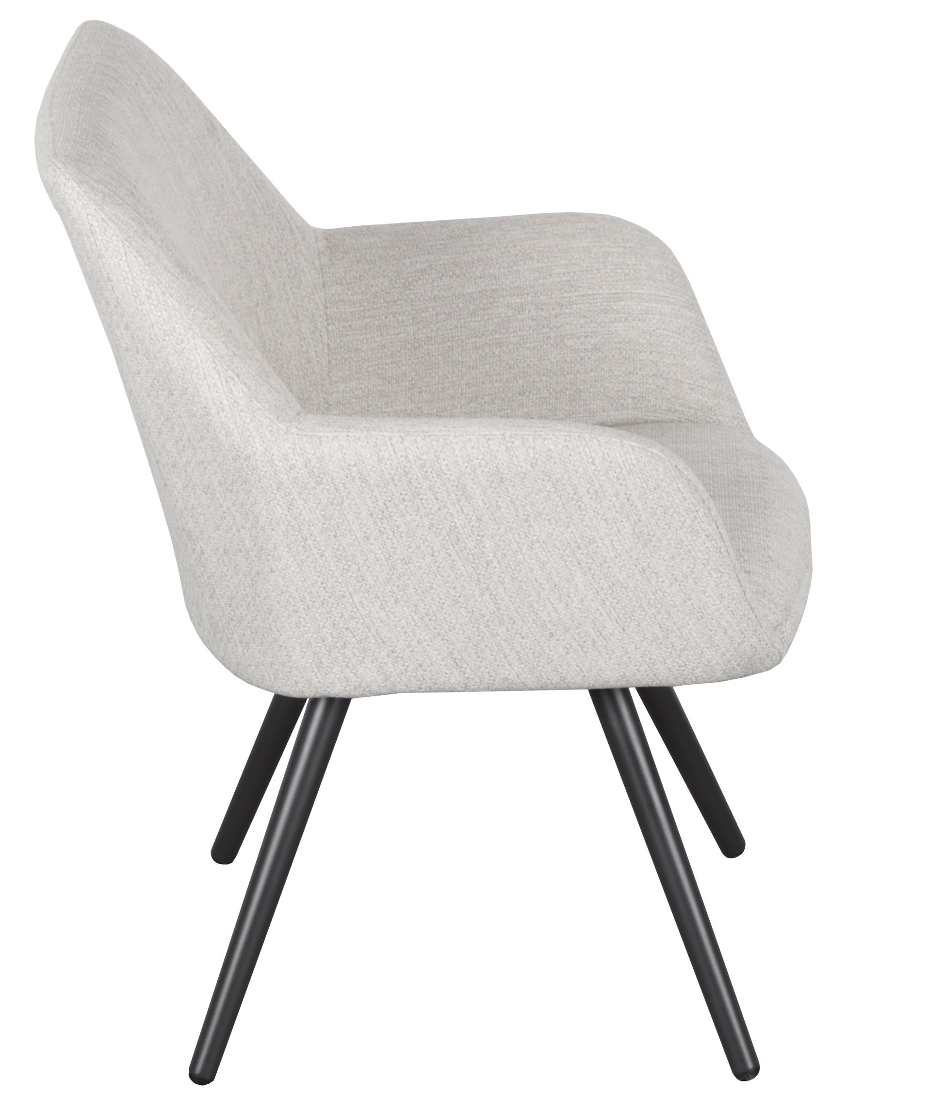 Silla de comedor Eren aluminio antracita textil beige.